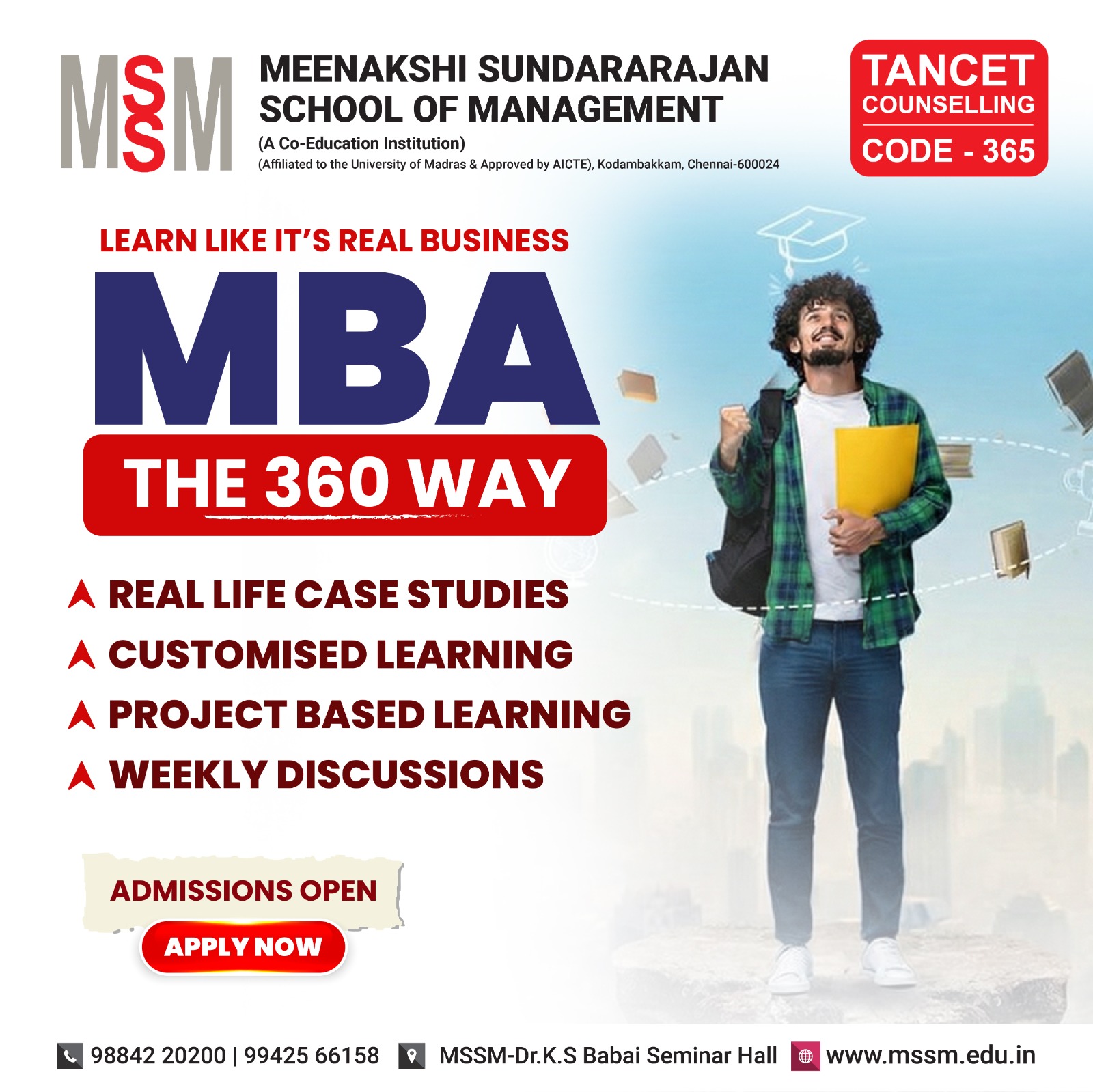 MSSM Facebook ad: Industry backed MBA program in Chennai