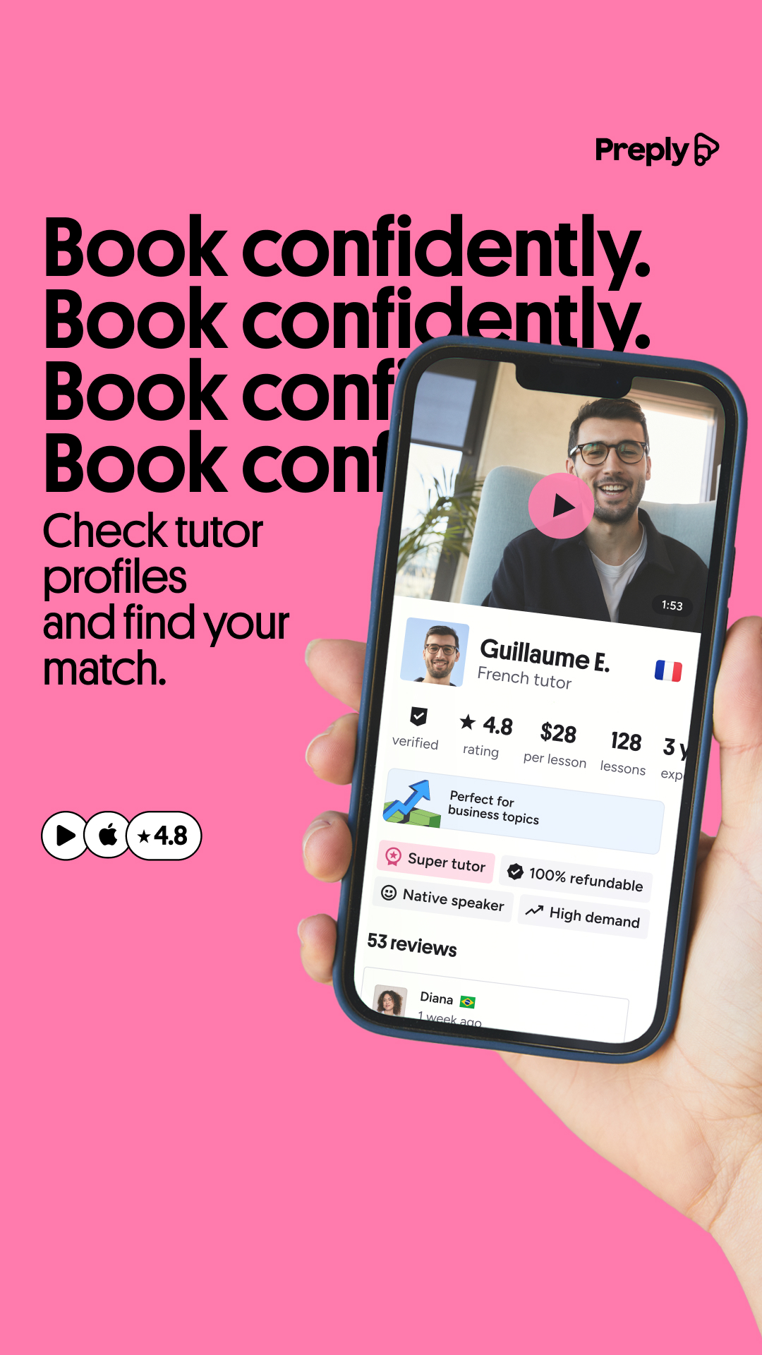 Preply Facebook ad