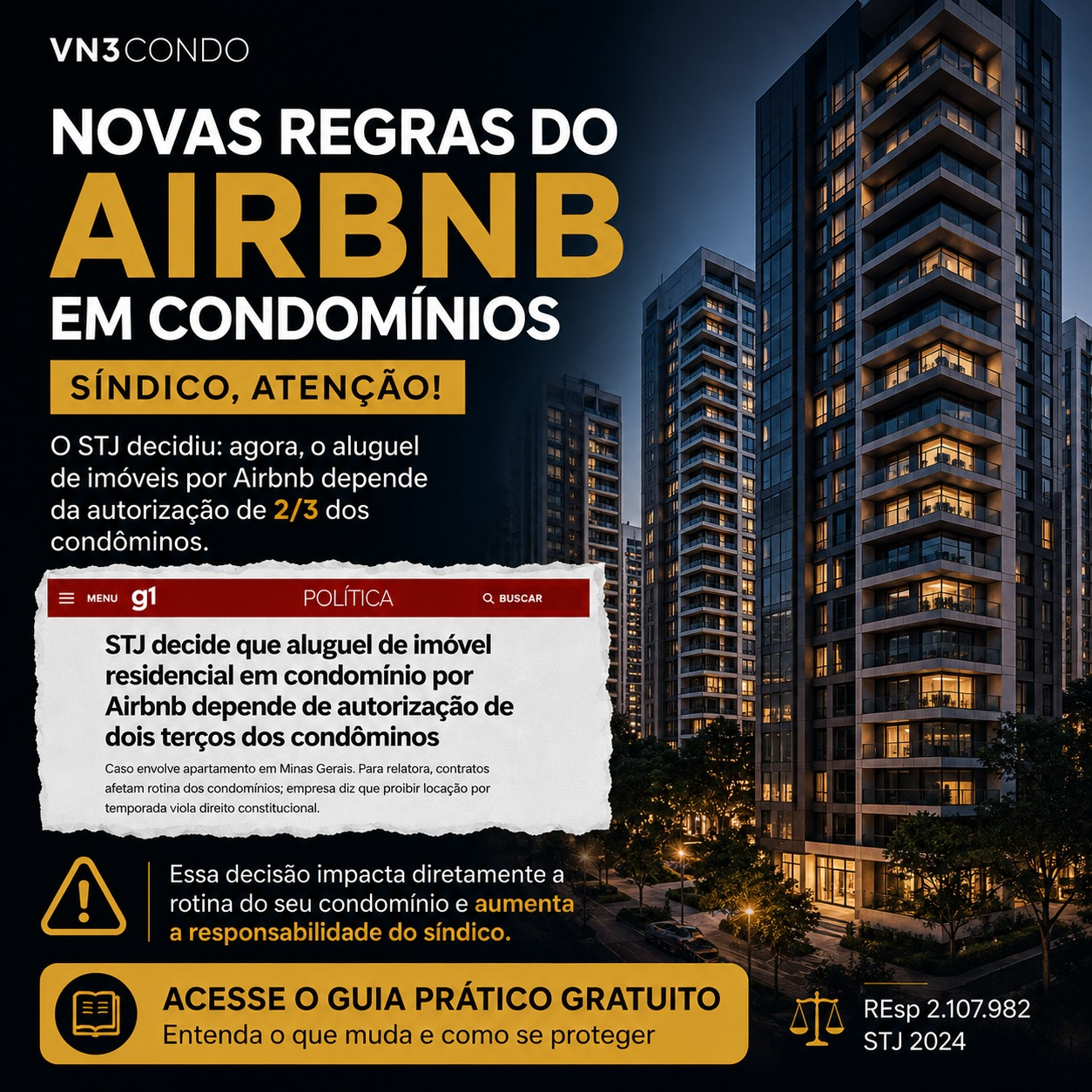 VN3 CONDO Facebook ad: Acesse o guia sobre as novas regras do Airbnb