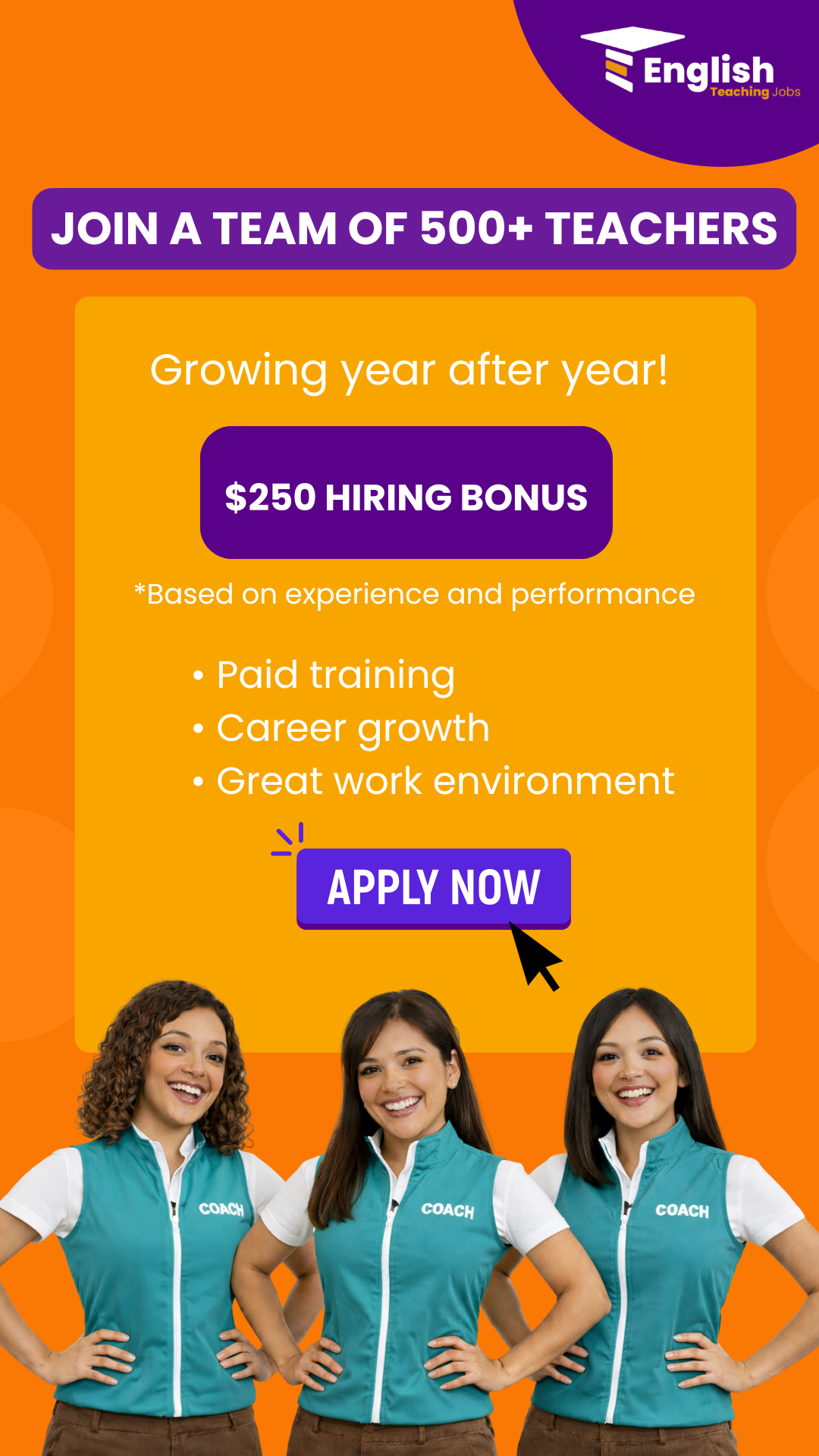 English Teaching Jobs Facebook ad