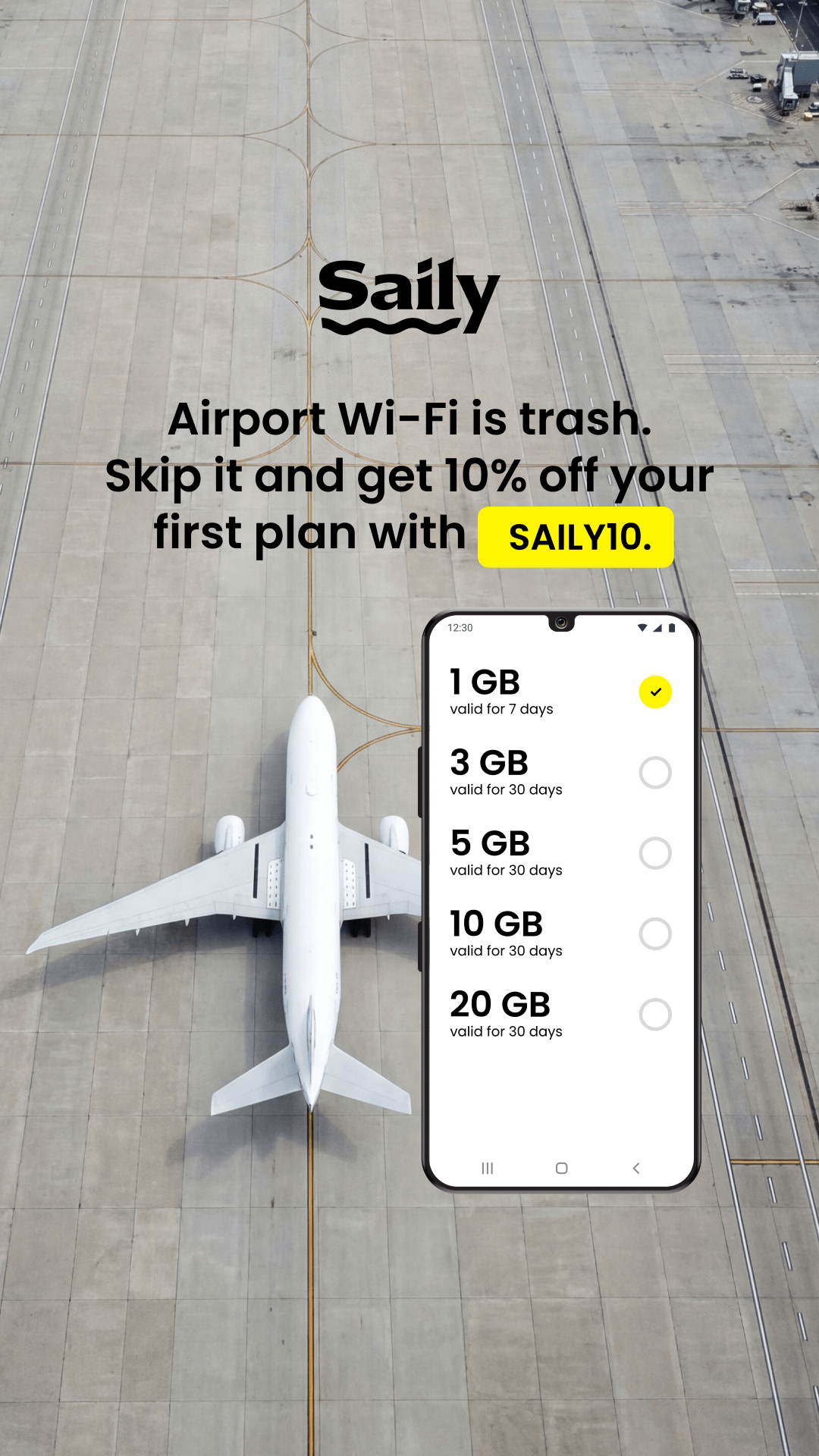 Saily Facebook ad