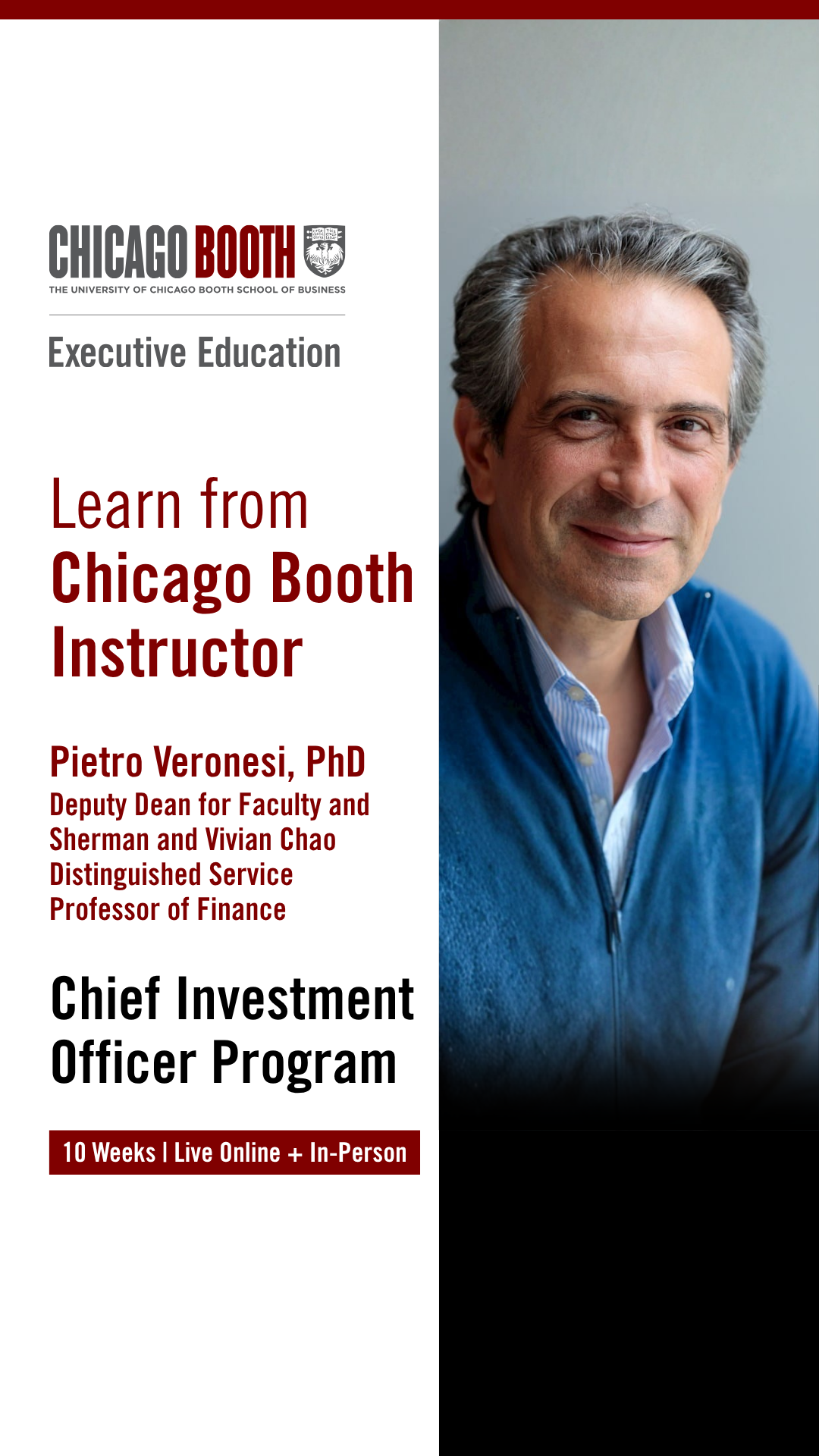 University of Chicago Booth School of Business Executive Education Facebook ad