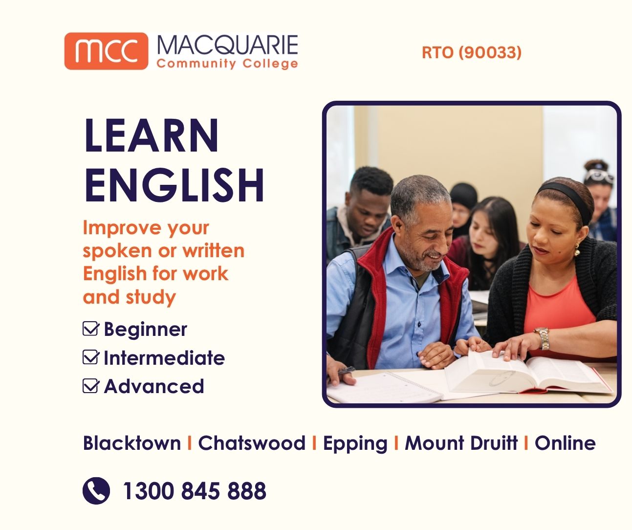 MCC Macquarie Community College Facebook ad from Jul 1, 2026