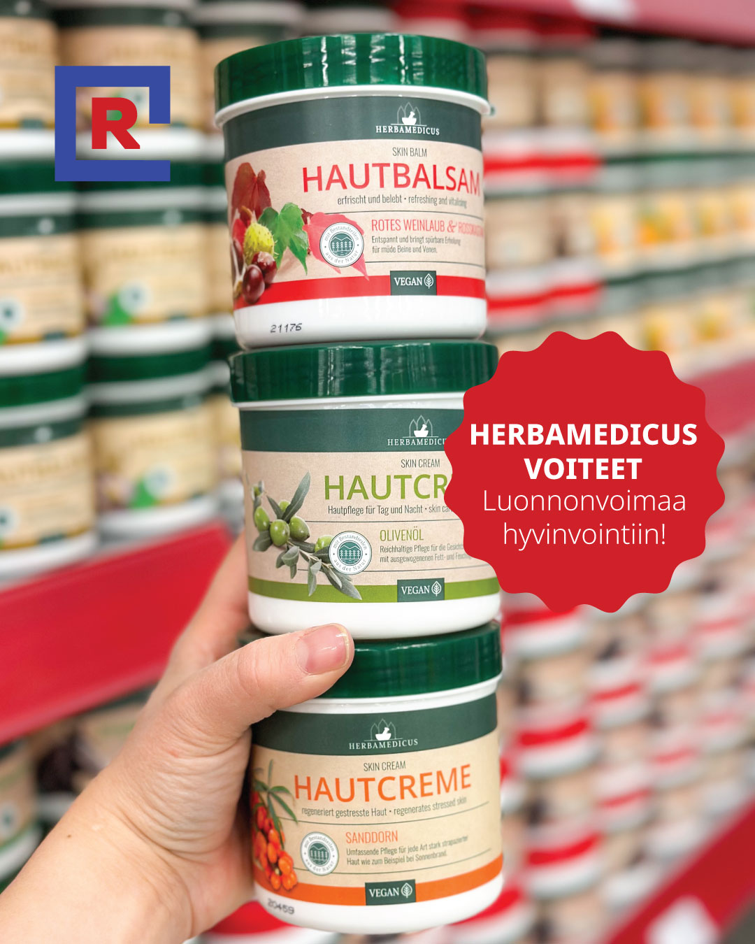 Rajamarket Kotka Facebook ad: Luonnonvoimaa hyvinvointiin R-marketista!