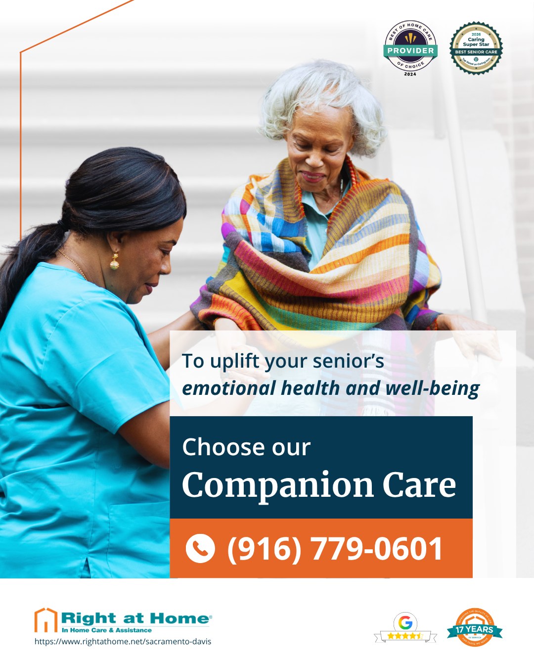 Right at Home Facebook ad: Companion Care | Homemaking Services | Sacramento, CA |…
