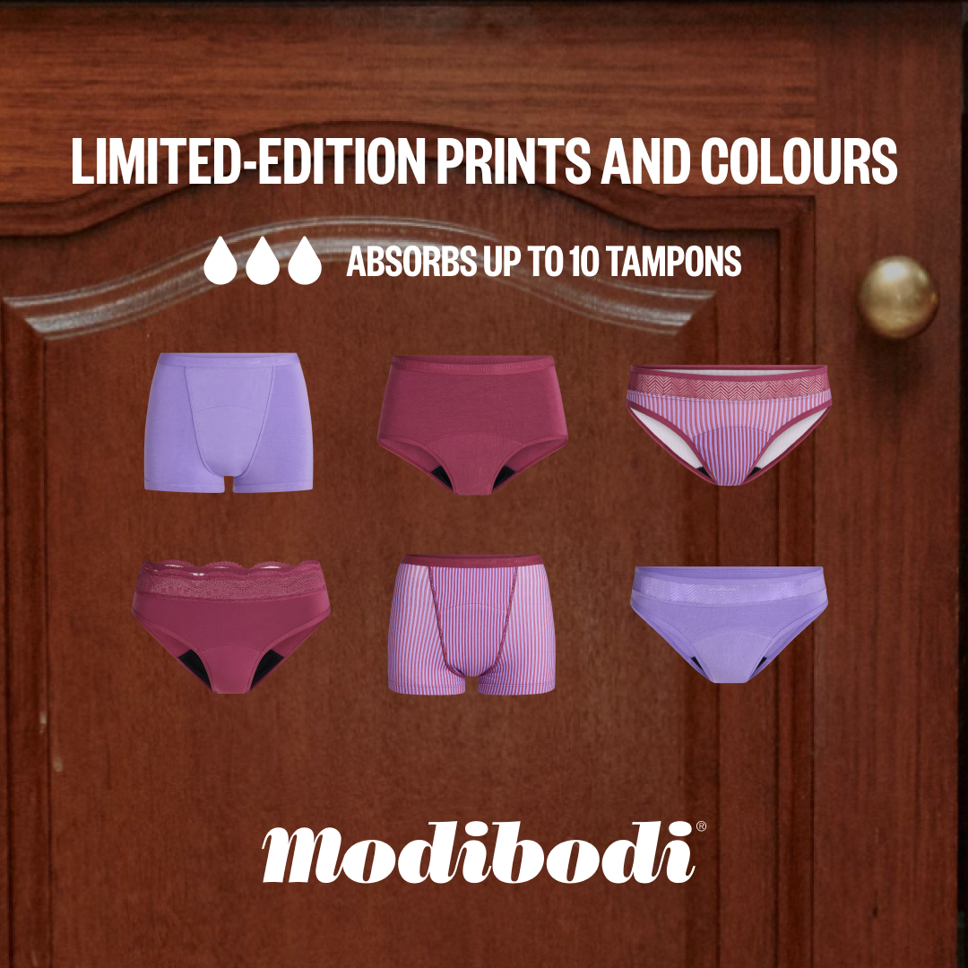 Modibodi Facebook ad: No Leaks. No Strings. No Stress.