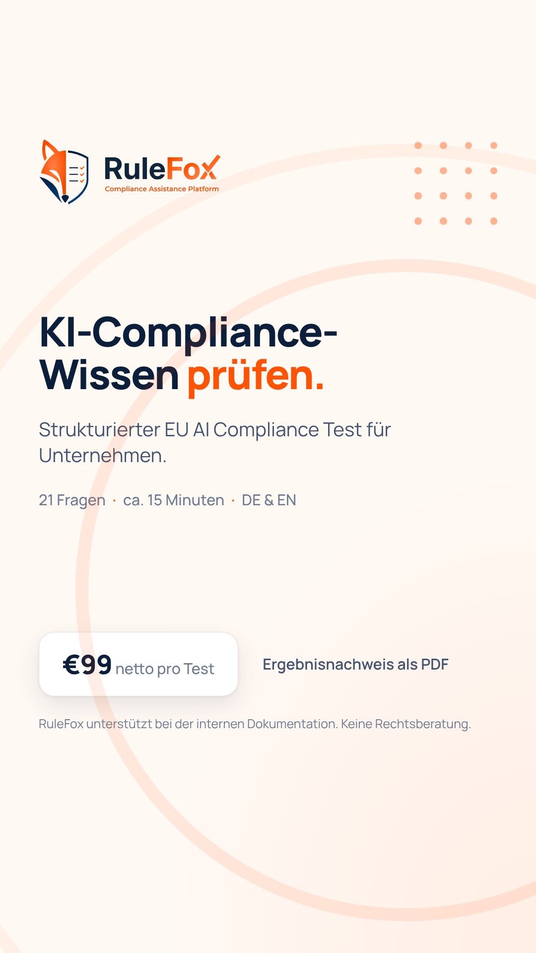 Rulefox Facebook ad: EU AI Compliance Test