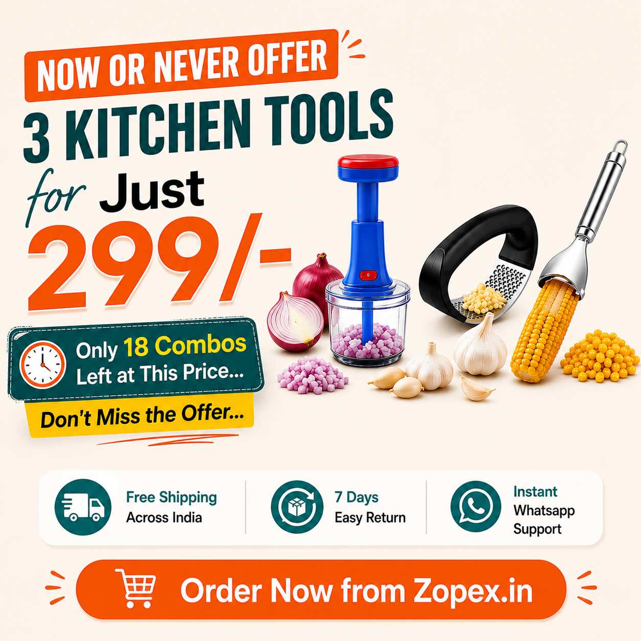Zopex.in Facebook ad: Your kitchen deserves smarter tools, not expensive ones.