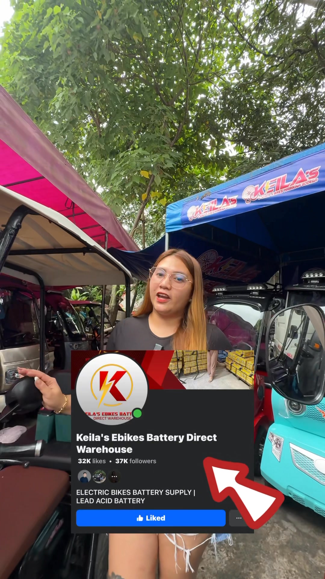 Keila's Ebikes Battery Direct Warehouse Facebook ad: PINAKAMURANG EBIKES BATTERY!