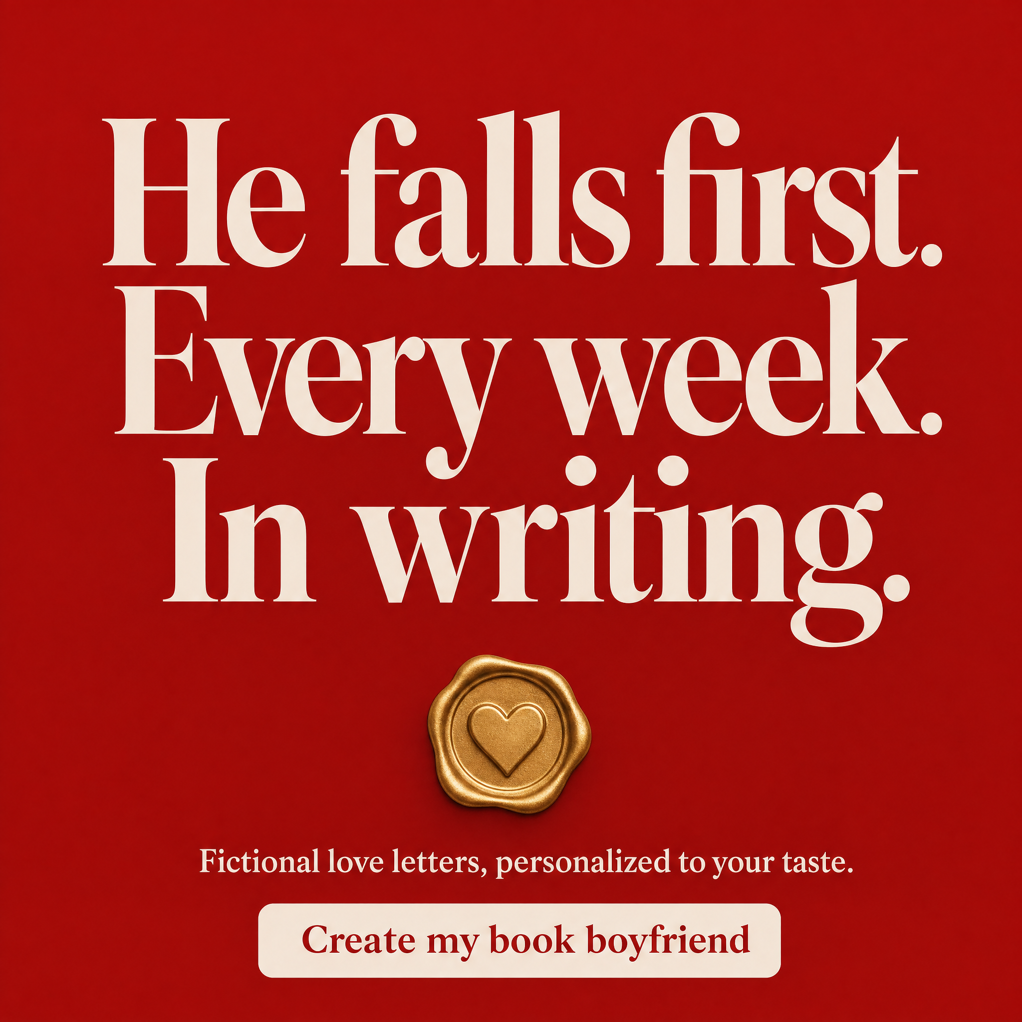 My Love Wrote Facebook ad: Get Letters From Fictional Lovers