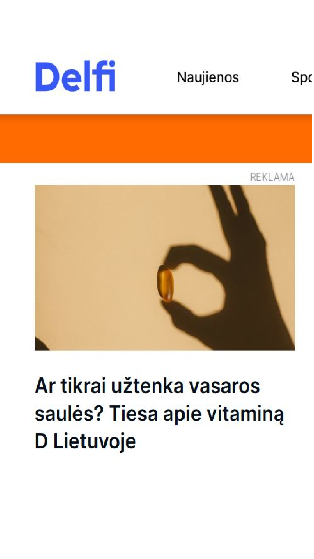 Moonmart LT Facebook ad: -40% VITAMINUI D