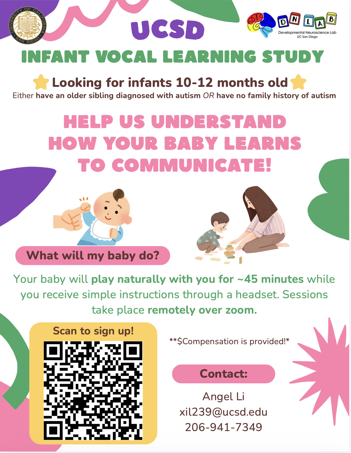 UCSD Developmental Neuroscience Lab Facebook ad: Welcome to UCSD's Developmental Neuroscience Lab!