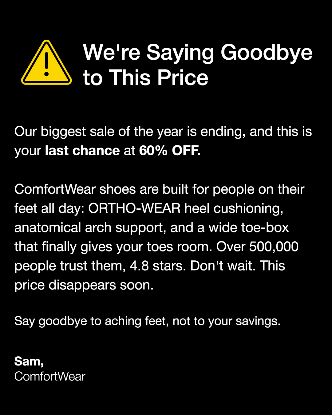 ComfortOrtho Shoes Facebook ad