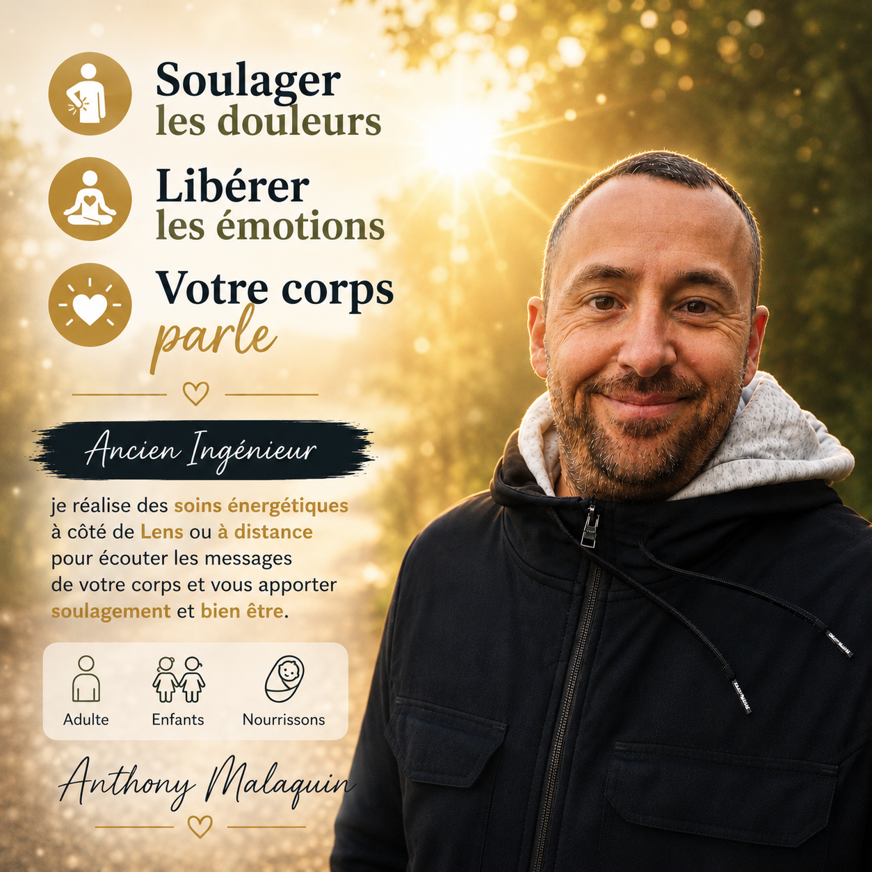 Anthony Malaquin - Thérapeute & Magnétiseur Facebook ad: Libération émotionnelle