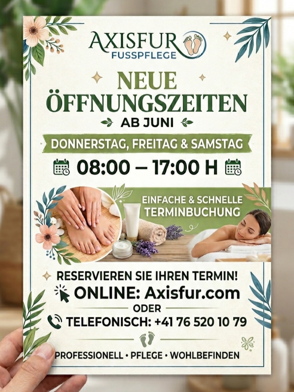 fusspflege_axisfur Facebook ad: Fusspflege, Neue Öffnungszeiten