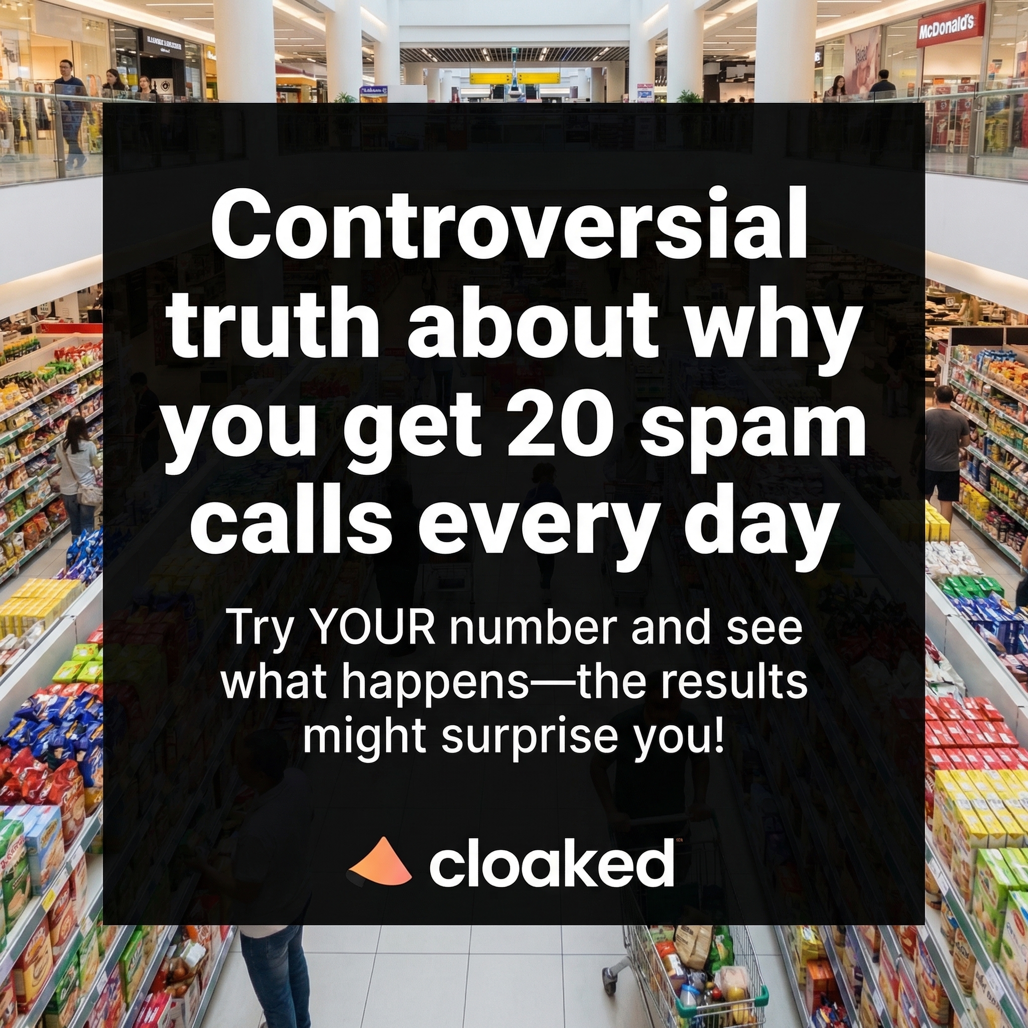 Cloaked Inc. Facebook ad: Stop Spam Calls with Cloaked