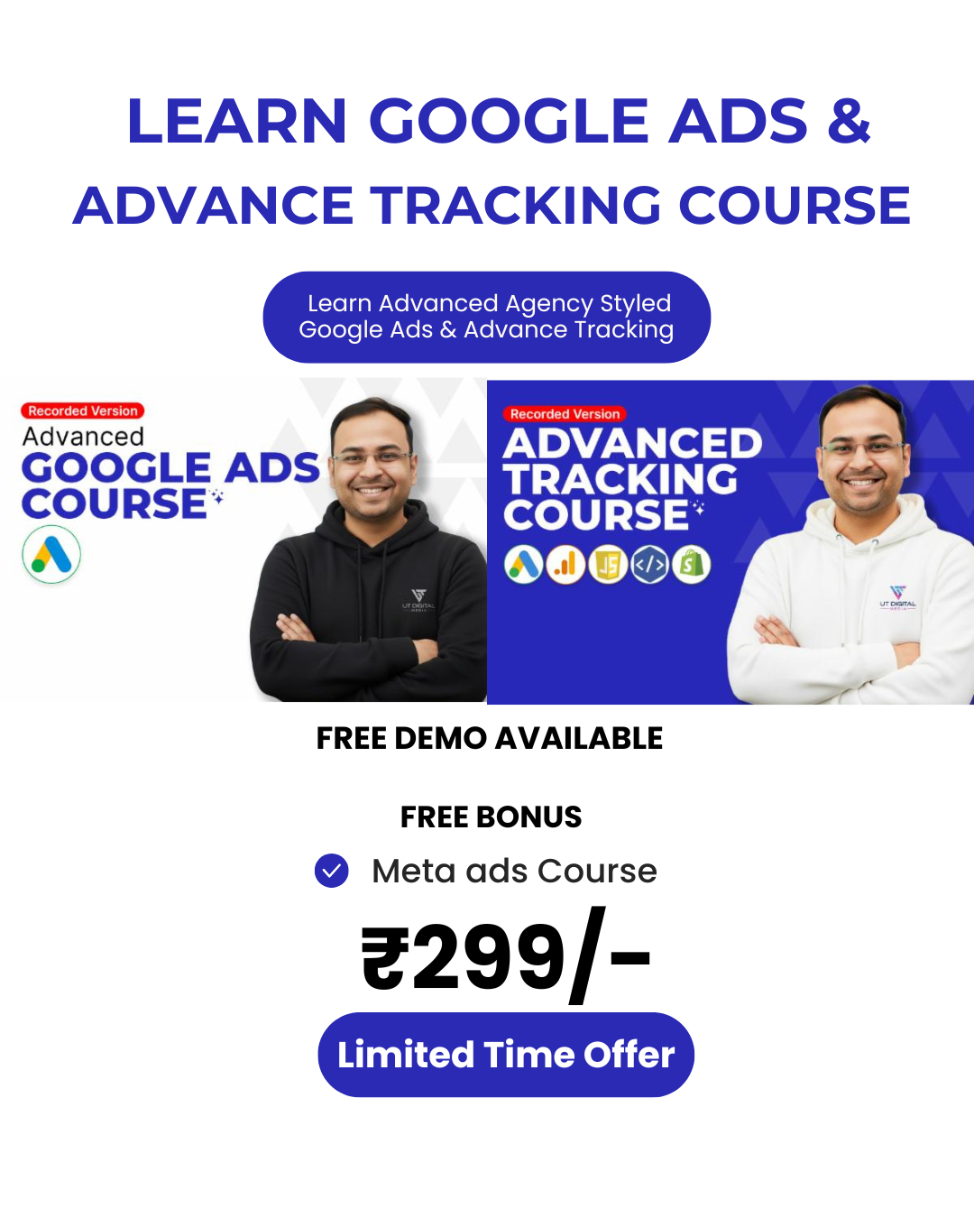 All Premium Cousres2 Facebook ad: Advanced Google Ads + Meta Ads Course, Only ₹299