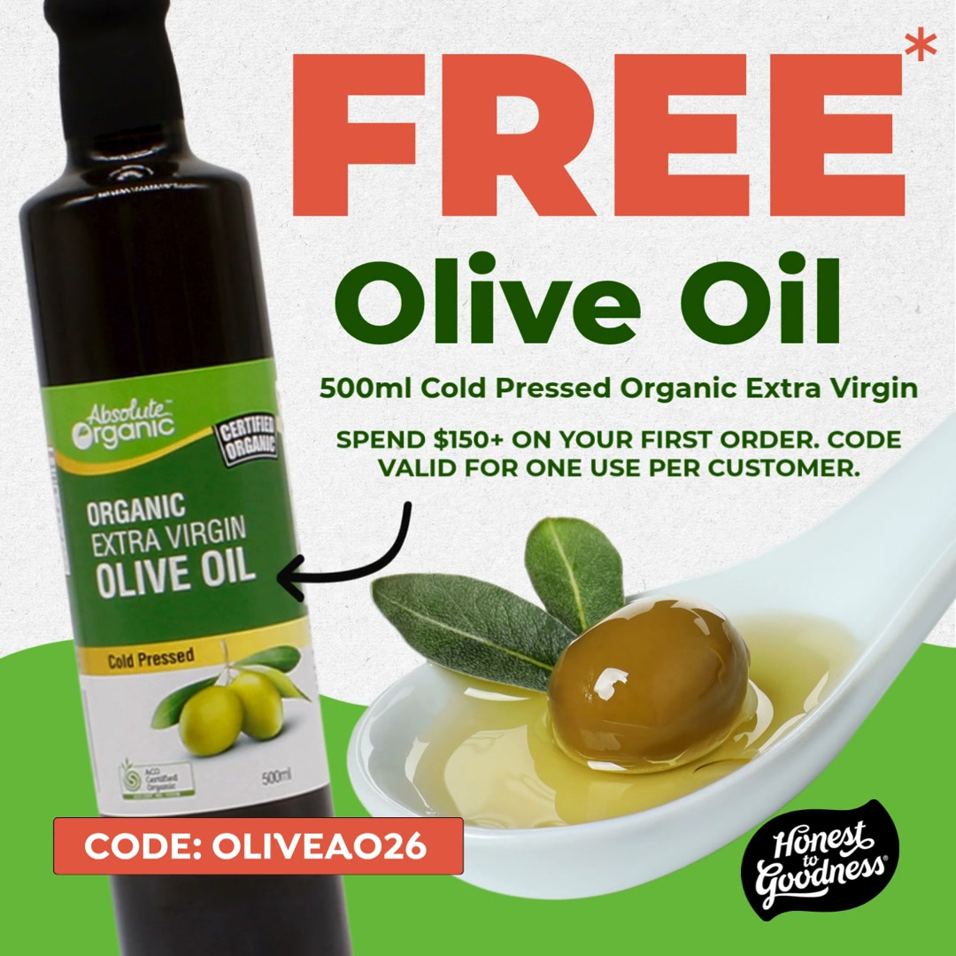 Honest to Goodness Facebook ad: Free olive oil on orders $150+
