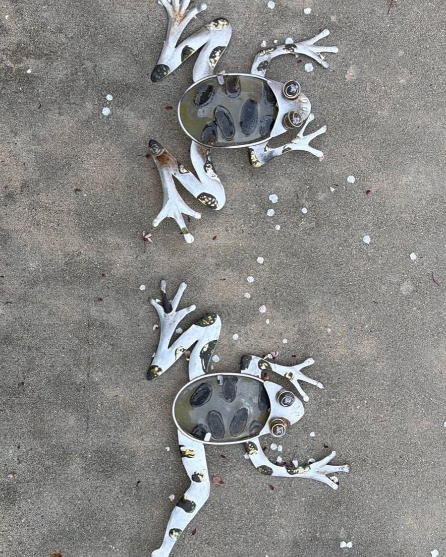 Nancy Sciabica Facebook ad: Metal art frogs