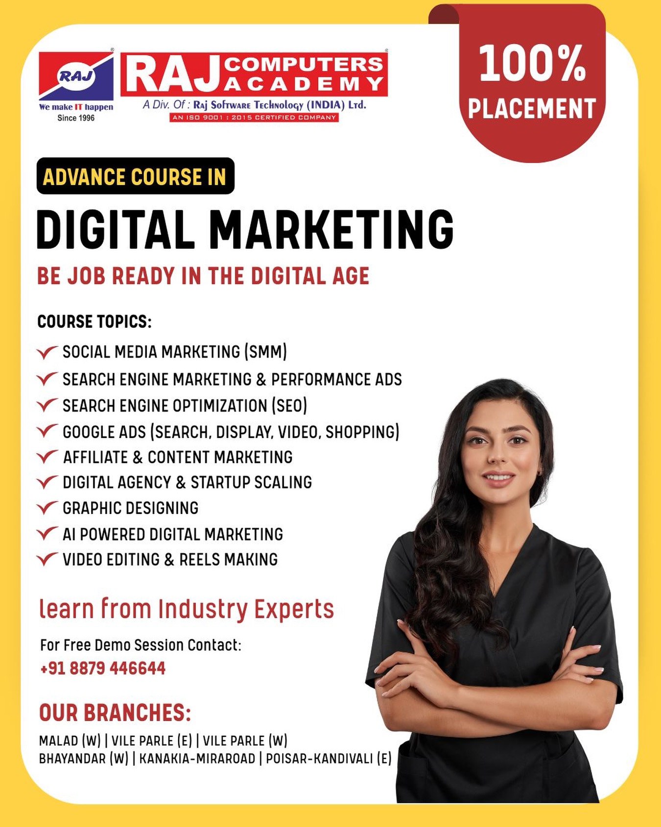 Raj Computers Academy - Malad Facebook ad: Join 100% Practical Digital Marketing Course with…