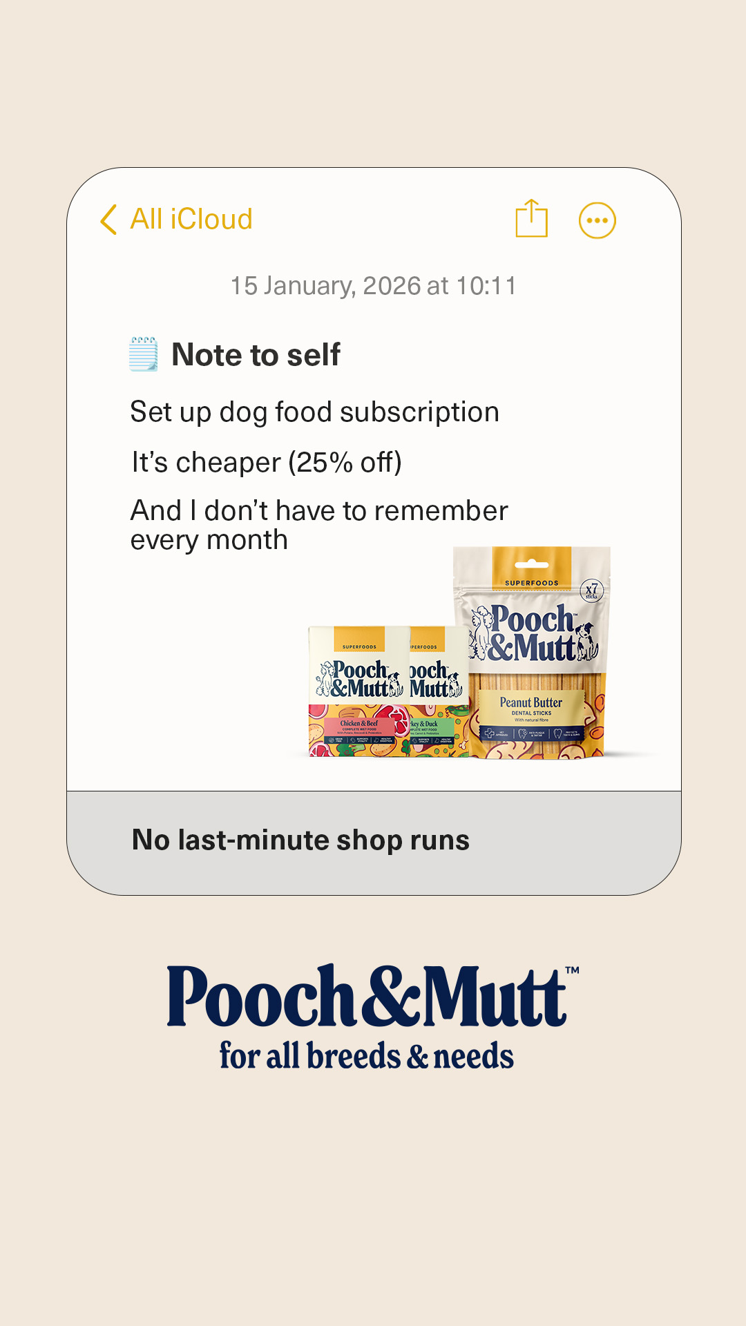 Pooch & Mutt Facebook ad from Aug 25, 2026