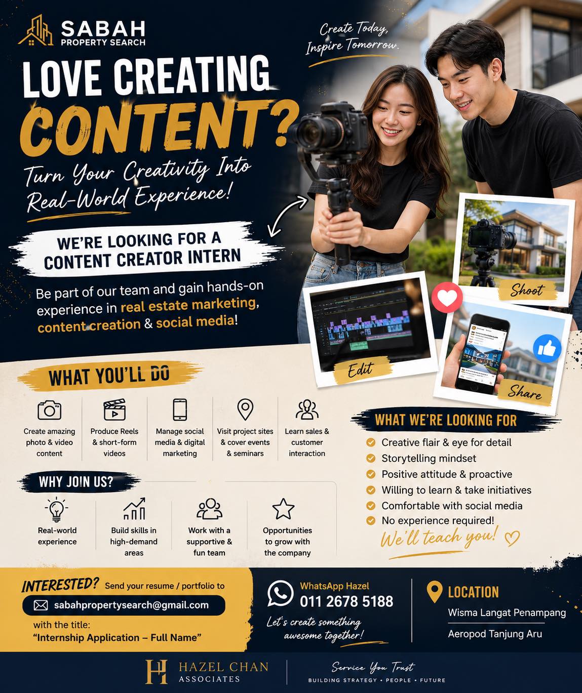 PropNex Malaysia - Hazel Chan Associates Facebook ad: Love creating content?
