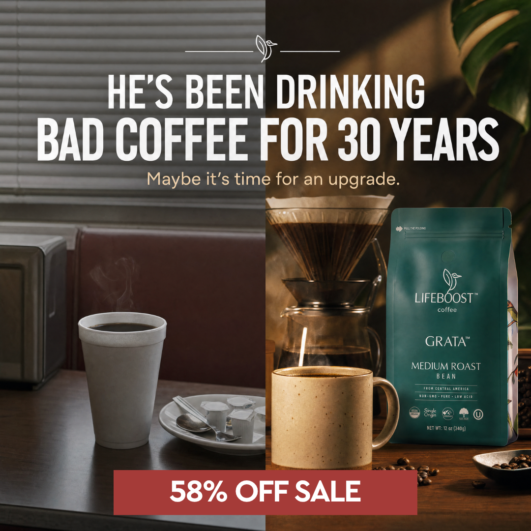 Lifeboost Coffee Facebook ad