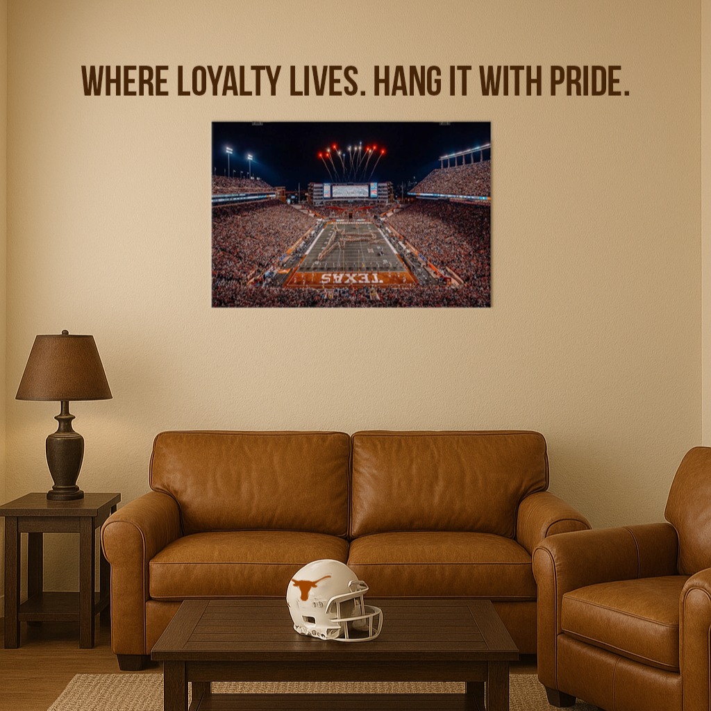 Harv Design Facebook ad: Darrell K Royal Memorial Stadium | Texas Longhorns | Print…