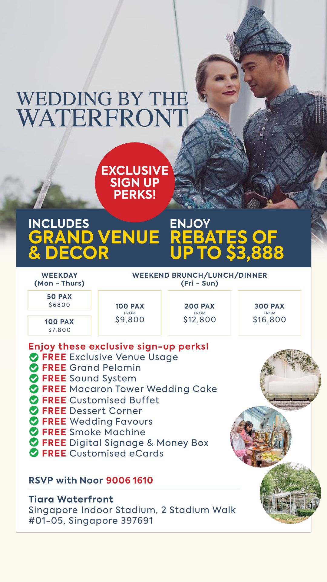 Tiara Waterfront Facebook ad: FREE VENUE VIEWING