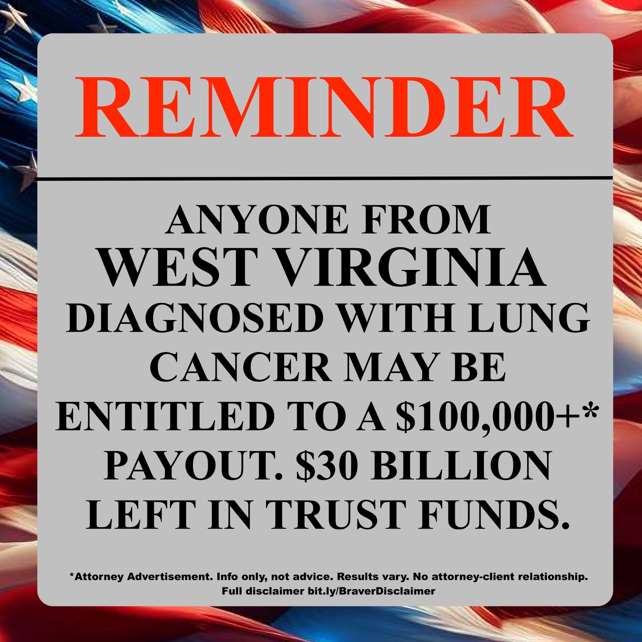 Lung Cancer Compensation Facebook ad