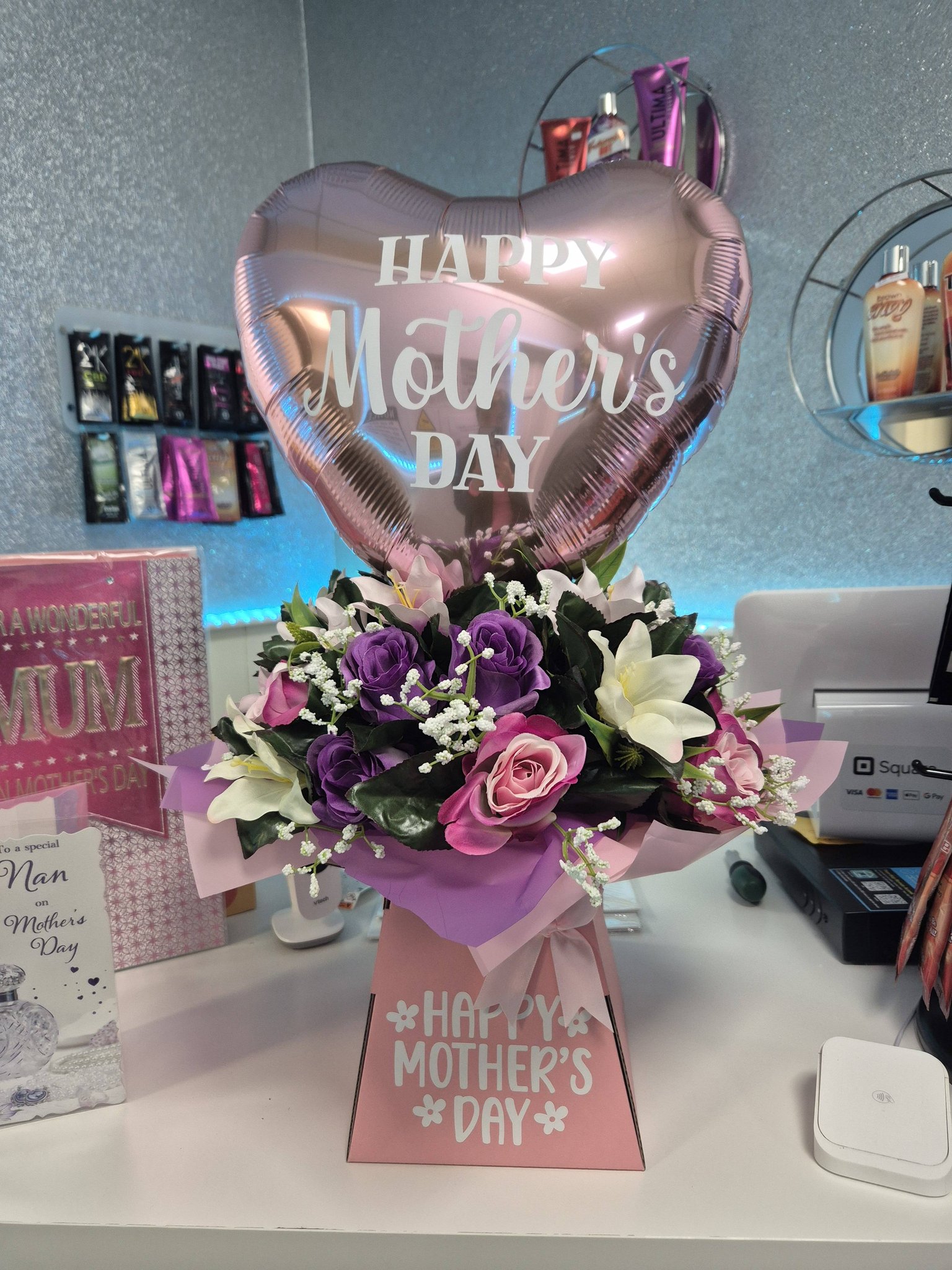 Mias Artificial Flowers Facebook ad: Mothers Day Flowers Available To Order