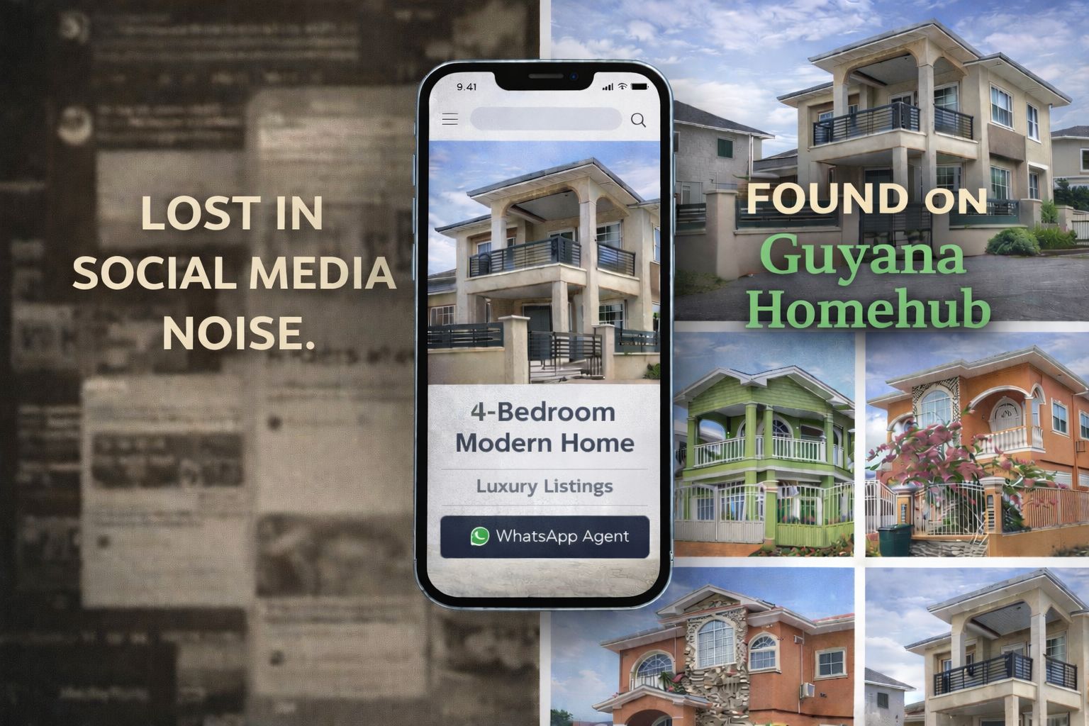 Guyana Home Hub Facebook ad: List Free. Get Found.
