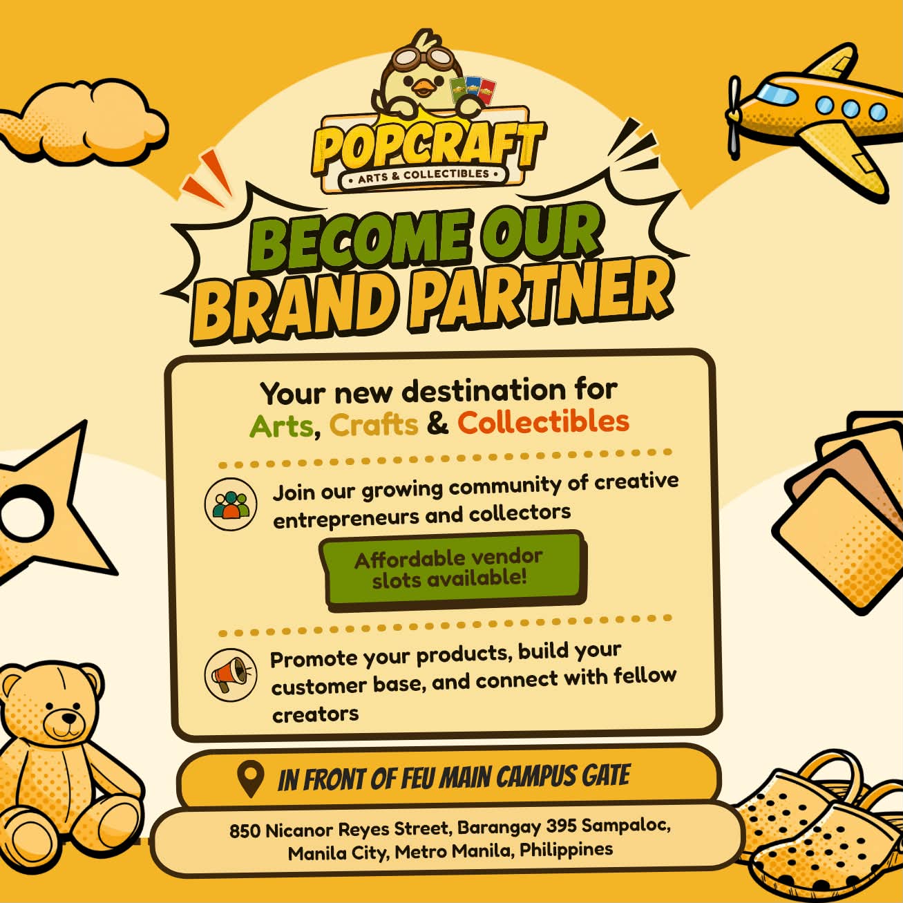 Popcraft - Arts & Collectibles Facebook ad: LOOKING FOR BRAND PARTNERS!