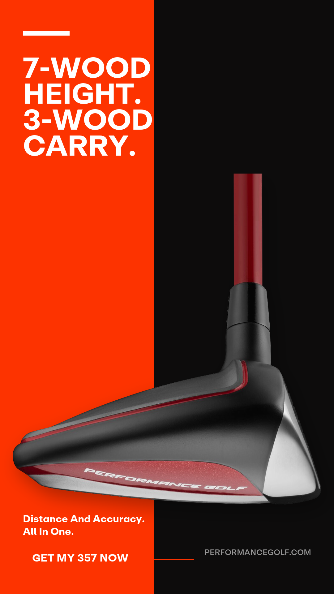 Performance Golf Facebook ad