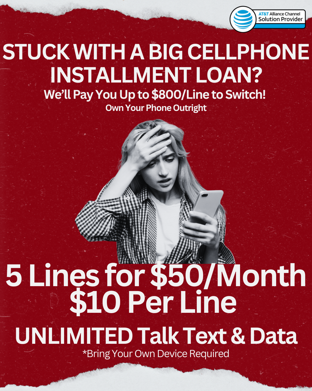 HomeConnect Facebook ad: 5 AT&T Business Lines, Just $50/Line