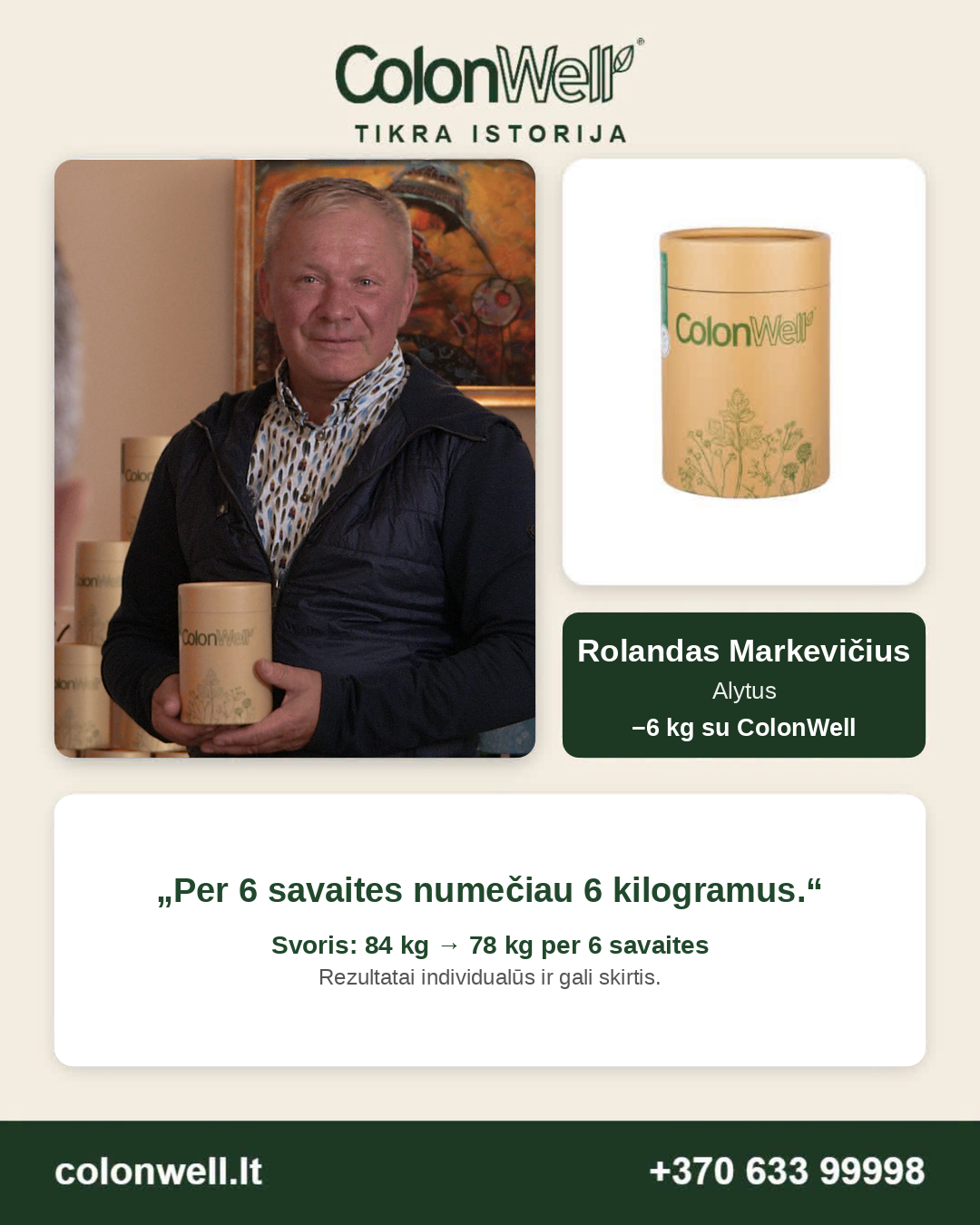 ColonWell Facebook ad: ColonWell pasiūlymai