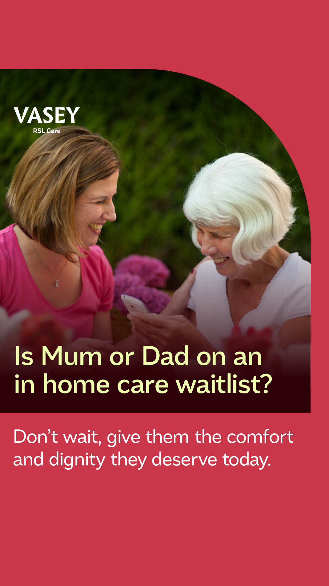 Vasey RSL Care Facebook ad from Oct 8, 2025