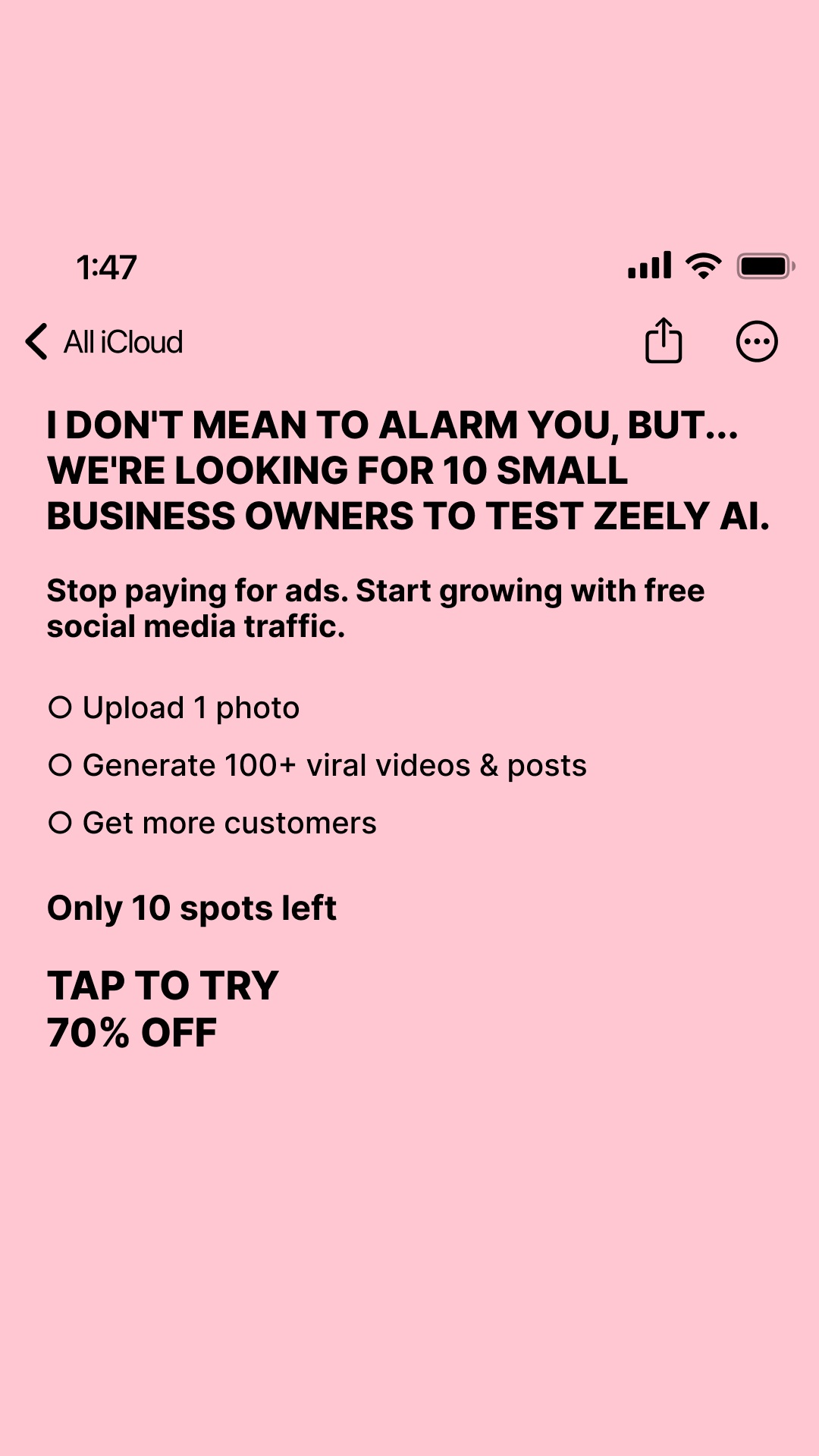 Jasmine Harris Facebook ad: Reach your goal in 3 months with AI!