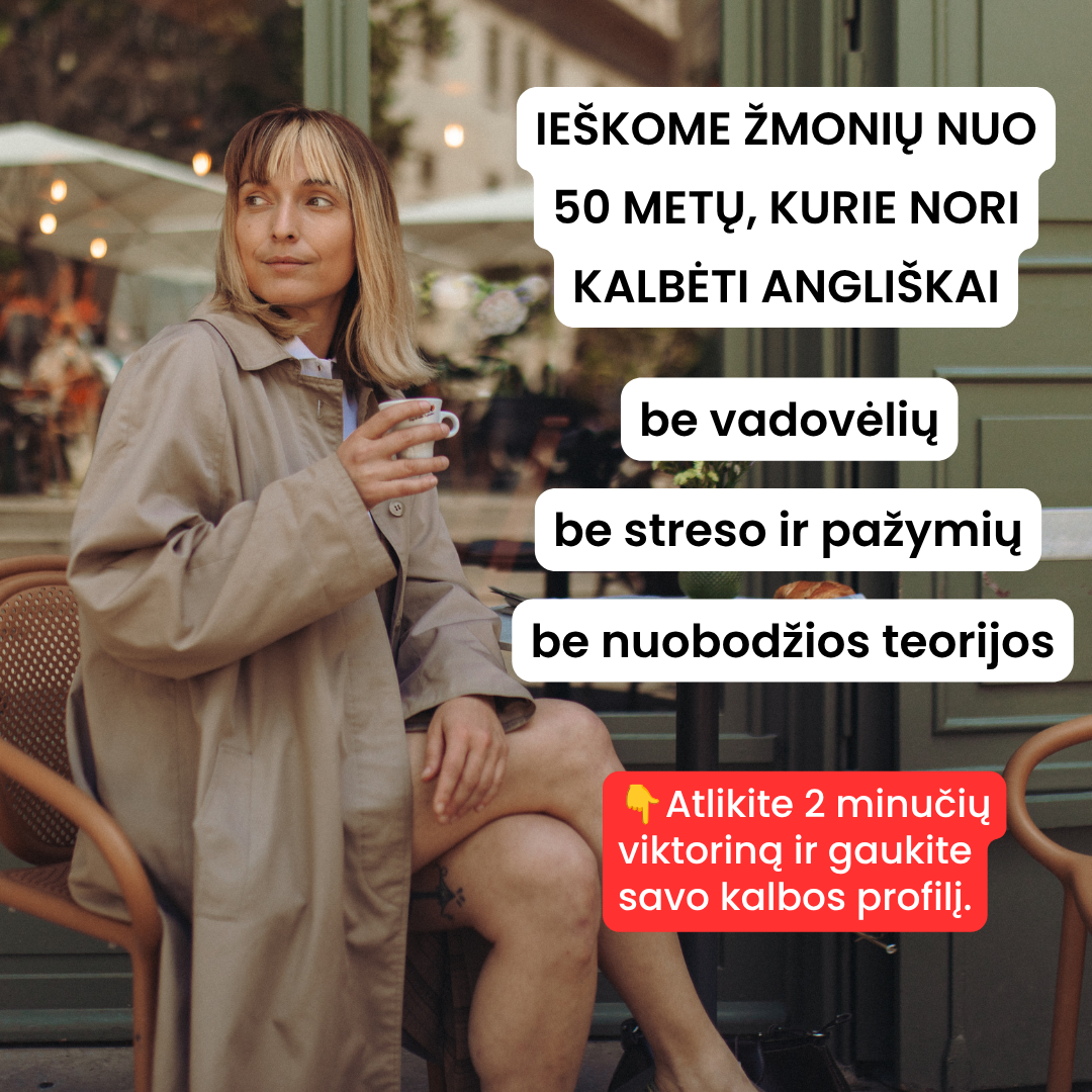 LingoPass Facebook ad: Anglų kalba suaugusiems per 30 dienų