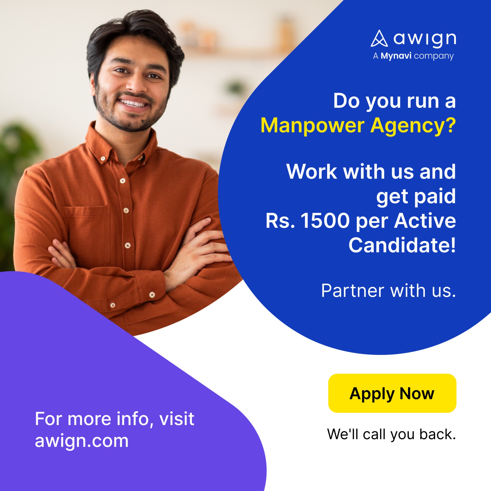 Awign 2.0 Facebook ad: Looking for Manpower Agencies