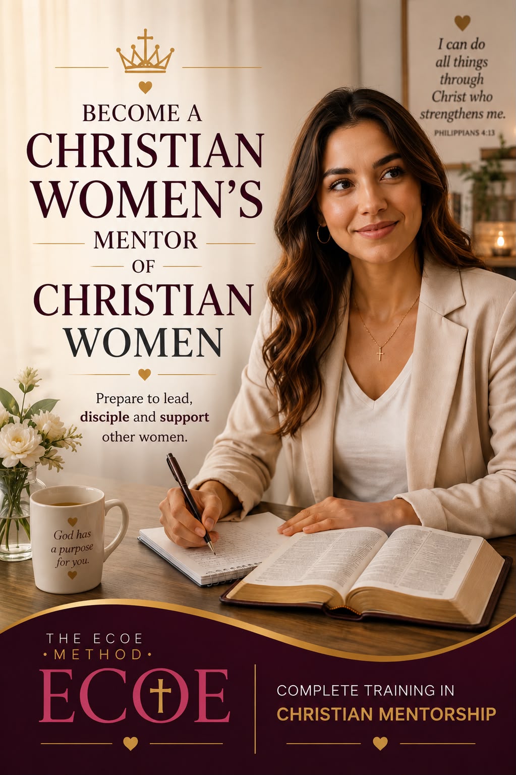 Raissa Barros Facebook ad: Become a Christian Mentor in 30 Days