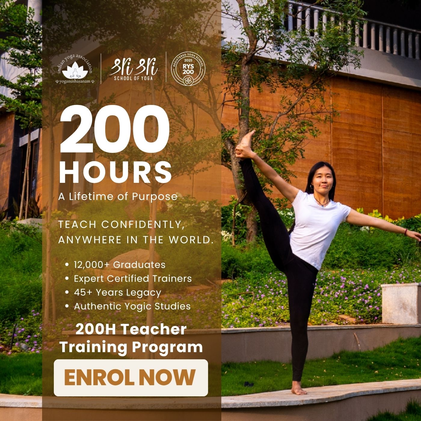 Sri Sri School of Yoga - Yoga Teacher Training Facebook ad
