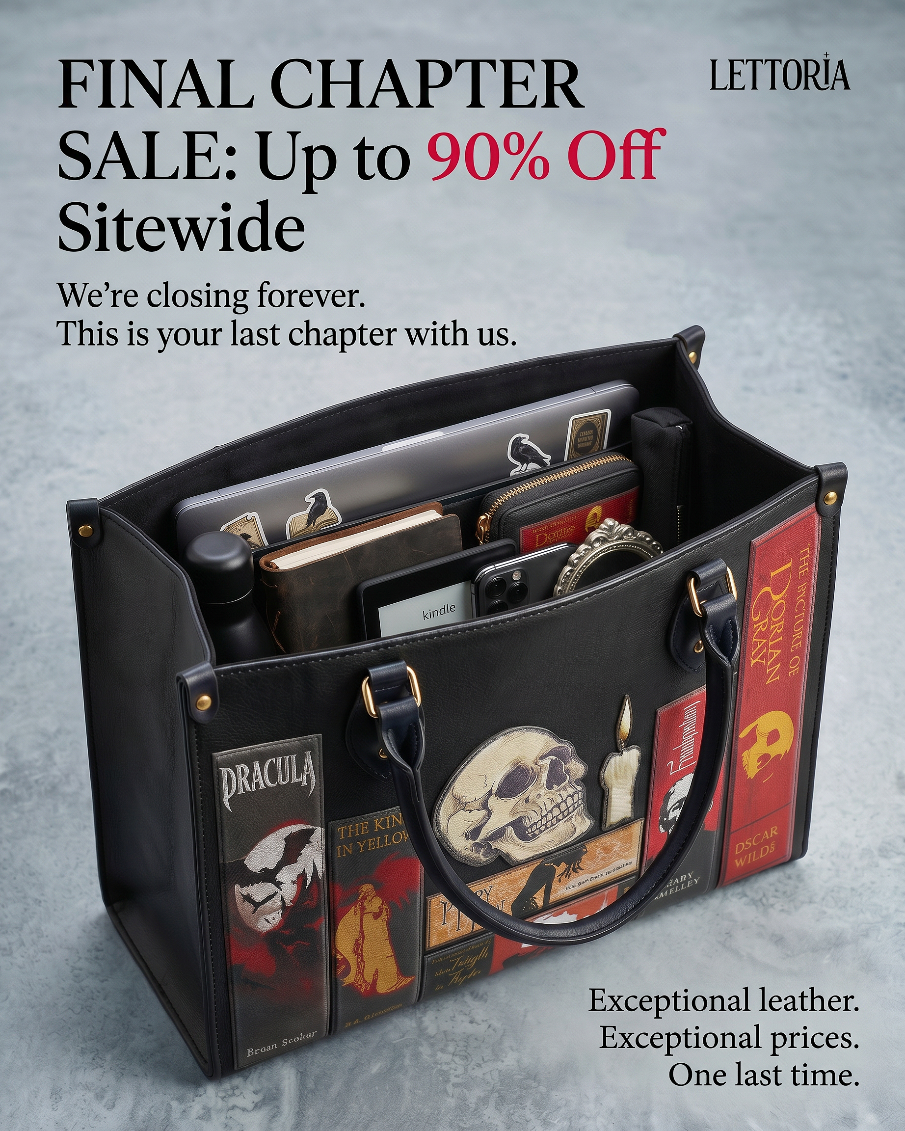 Lettoria - Leather Handbags Inspired by Classical Literature Facebook ad