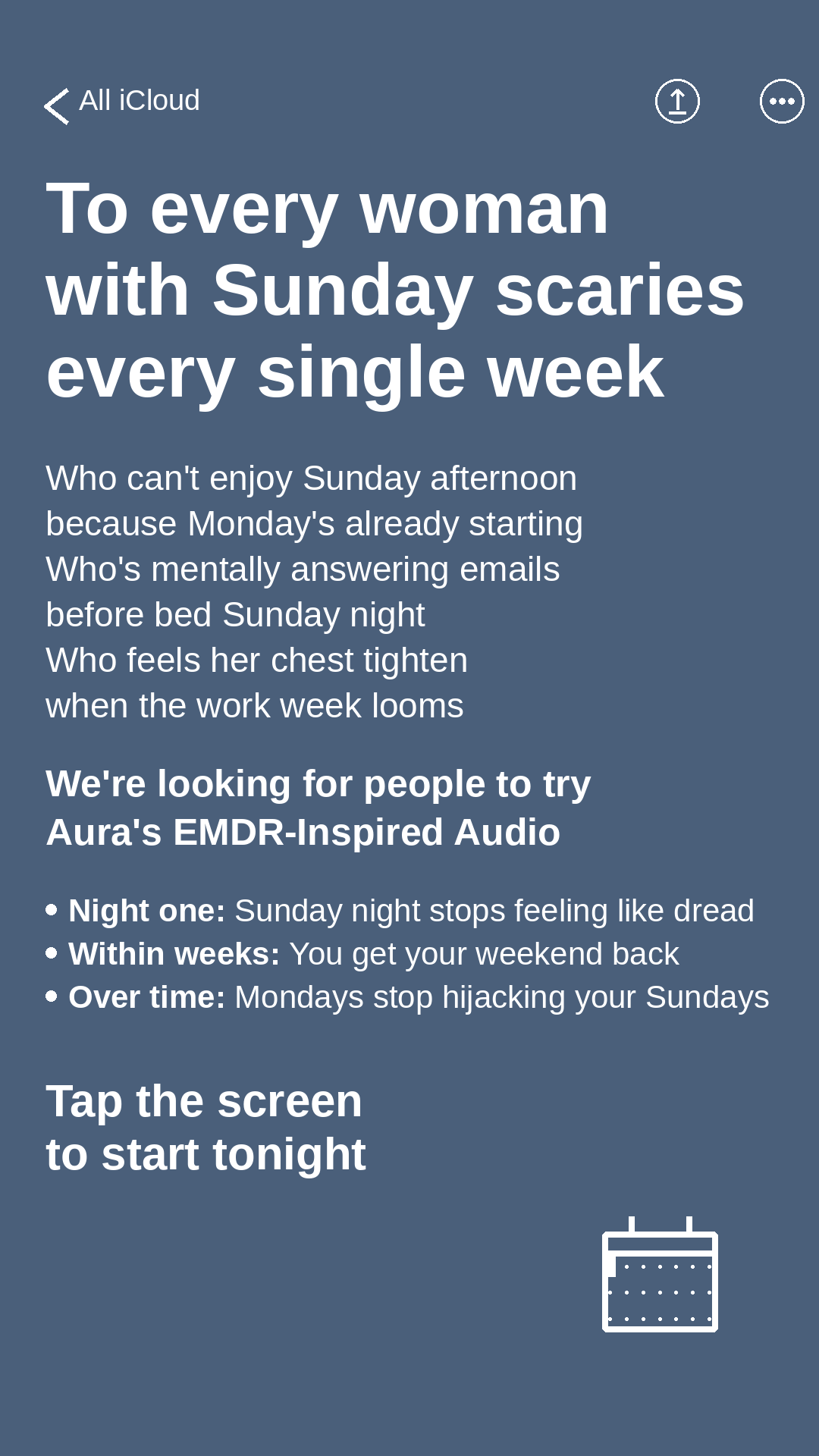 Aura: Find peace every day Facebook ad