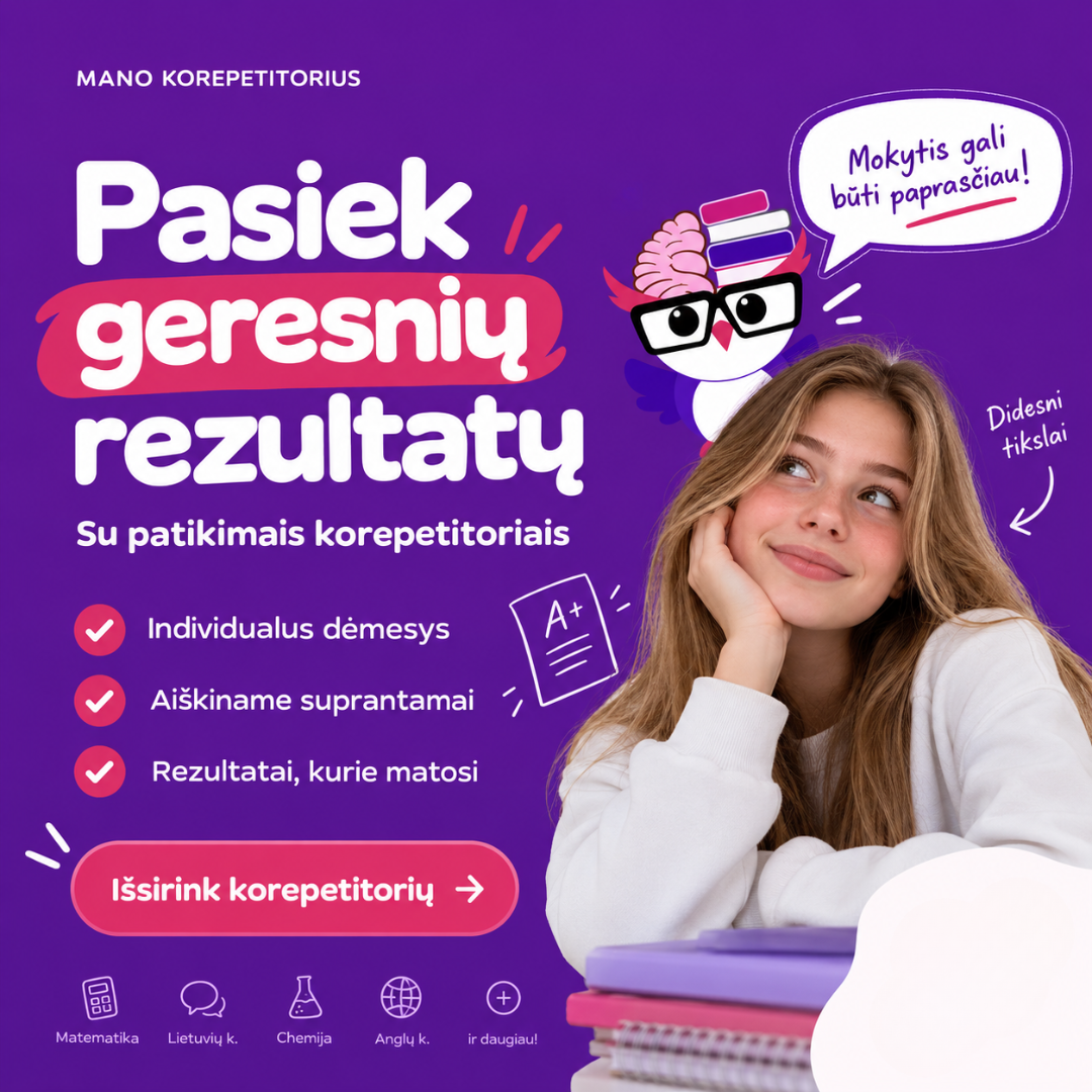 Mano korepetitorius Facebook ad: Raskite tinkamą korepetitorių