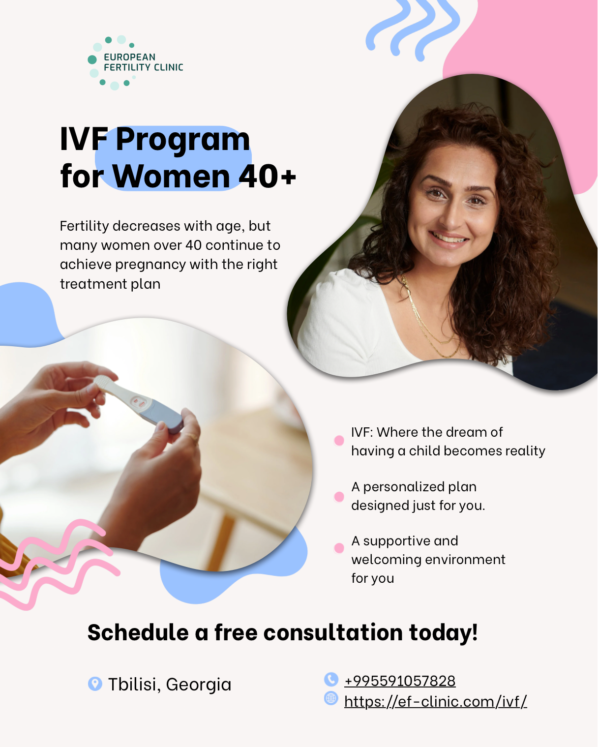 European Fertility Clinic Facebook ad: High-success IVF at the European Fertility Clinic