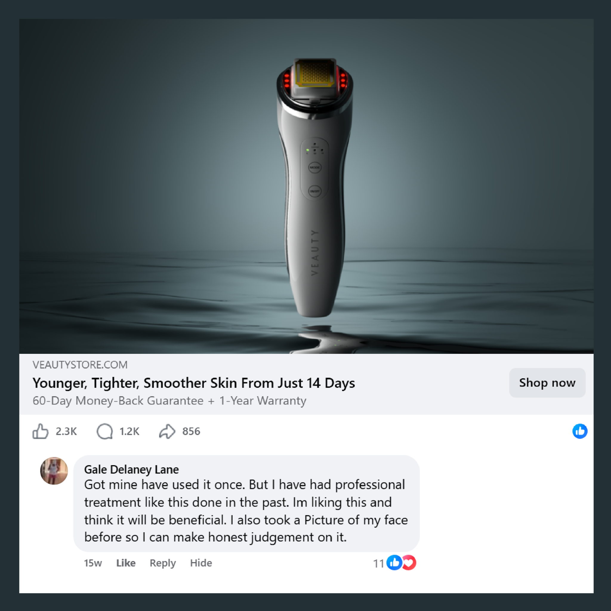 Veauty Facebook ad