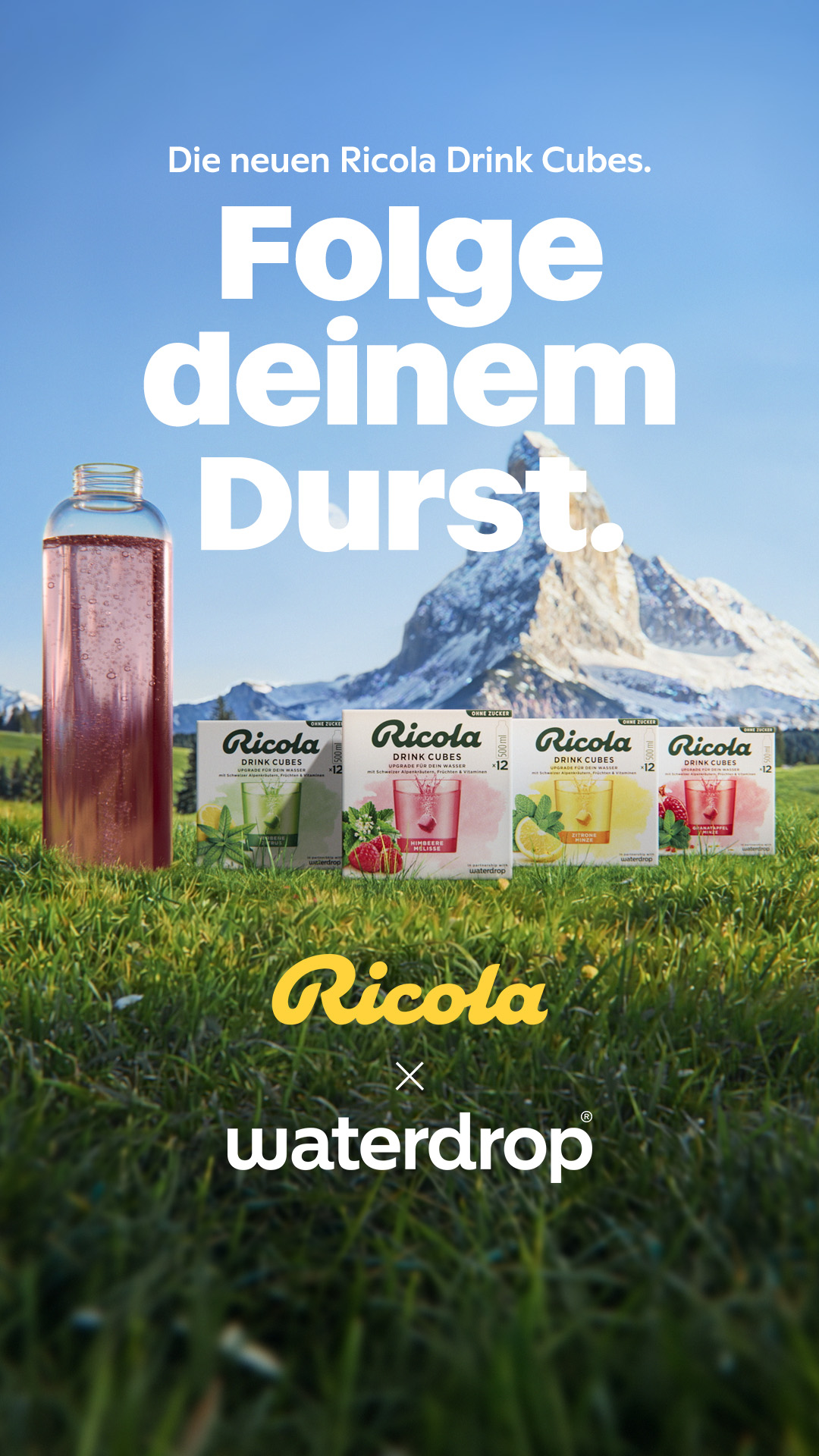 Ricola Facebook ad: JETZT NEU: Ricola Drink Cubes