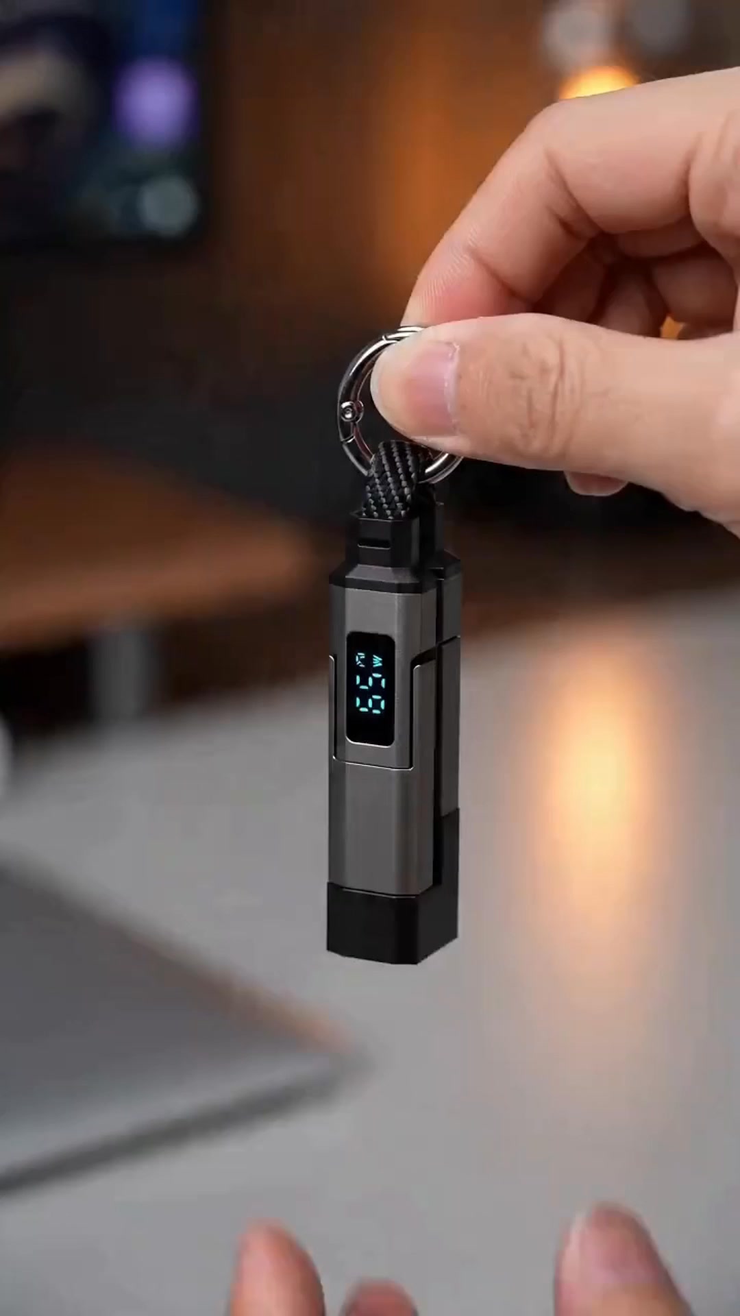 Bgnie Facebook ad: Multifunctional Charging Cable with Display, Compact