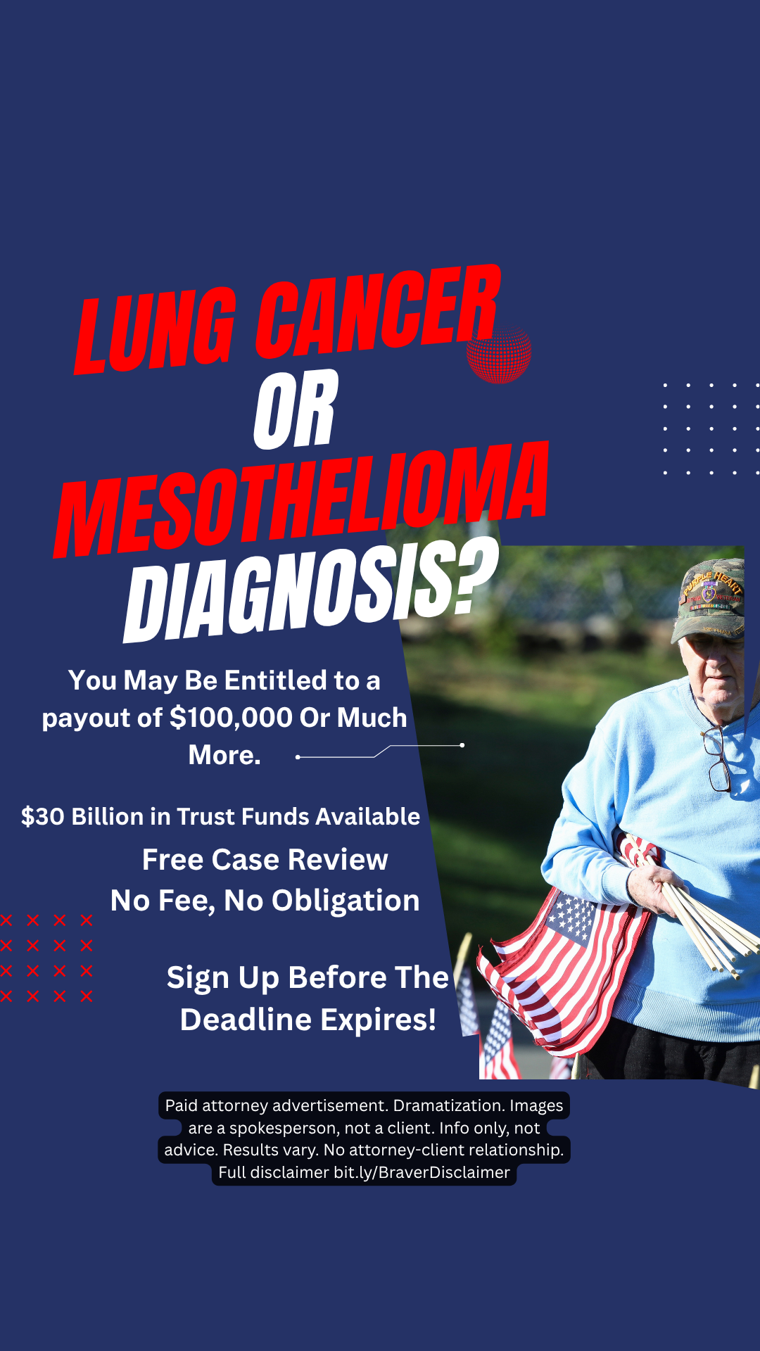 Lung Cancer Compensation Facebook ad